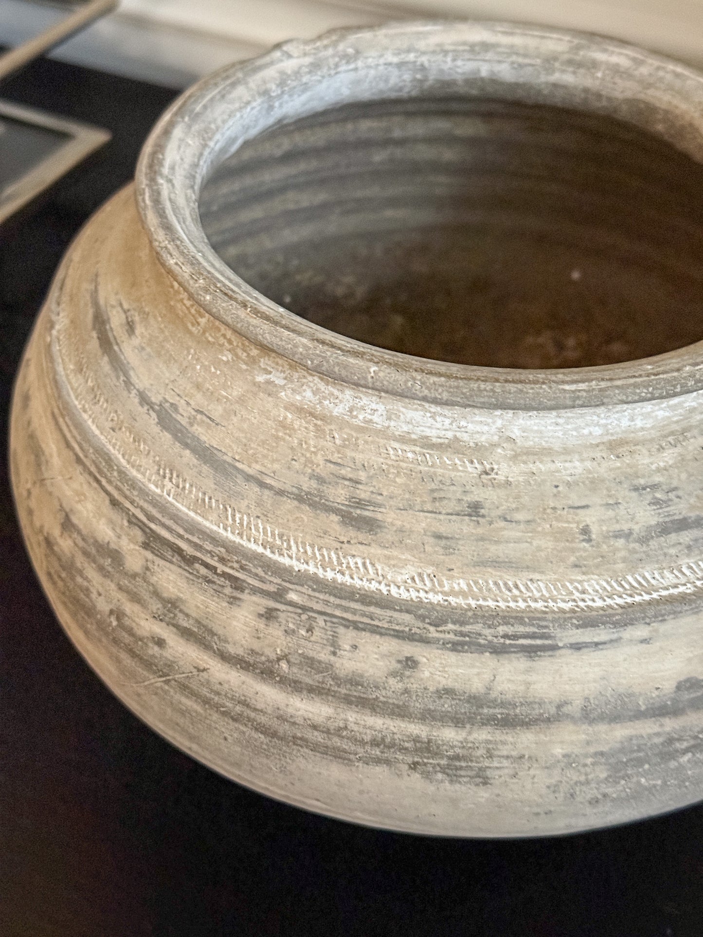 Medium Vintage Clay Vessel with Stand