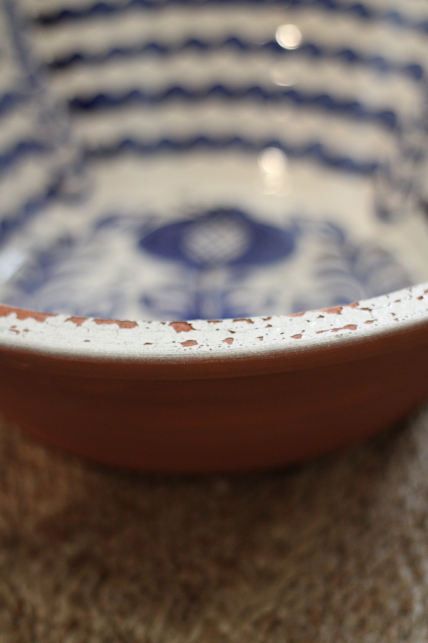 Large Spanish Fajalauza Lebrillo Bowl