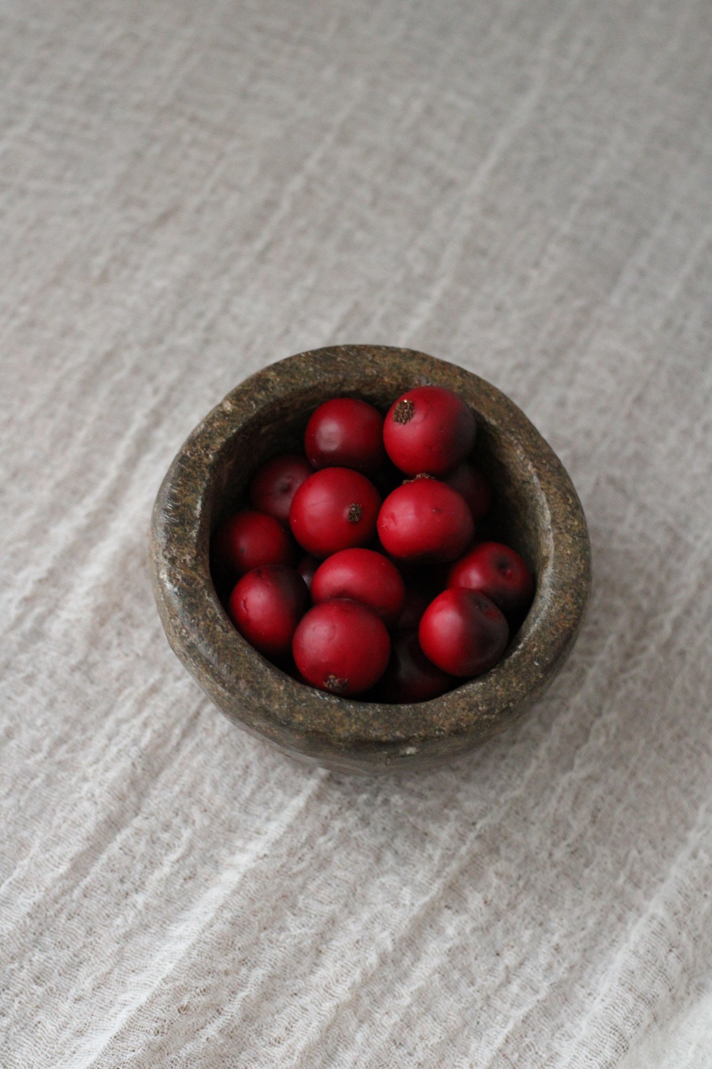 Vintage Stone Bowl Hand Carved Pickle Pot