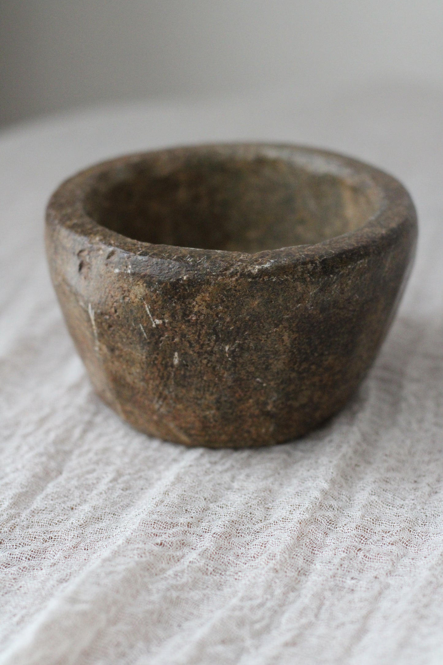 Vintage Stone Bowl Hand Carved Pickle Pot