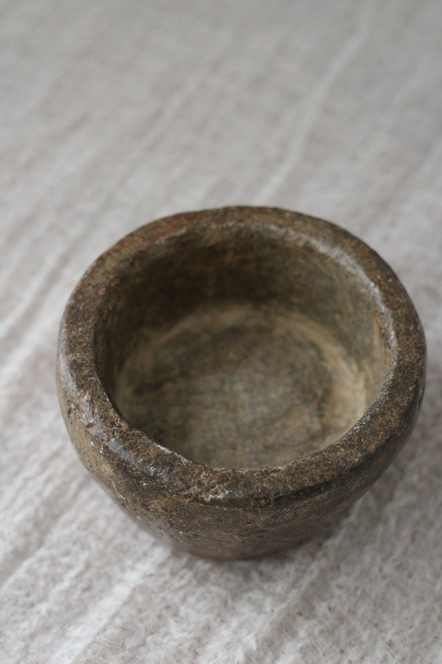 Vintage Stone Bowl Hand Carved Pickle Pot