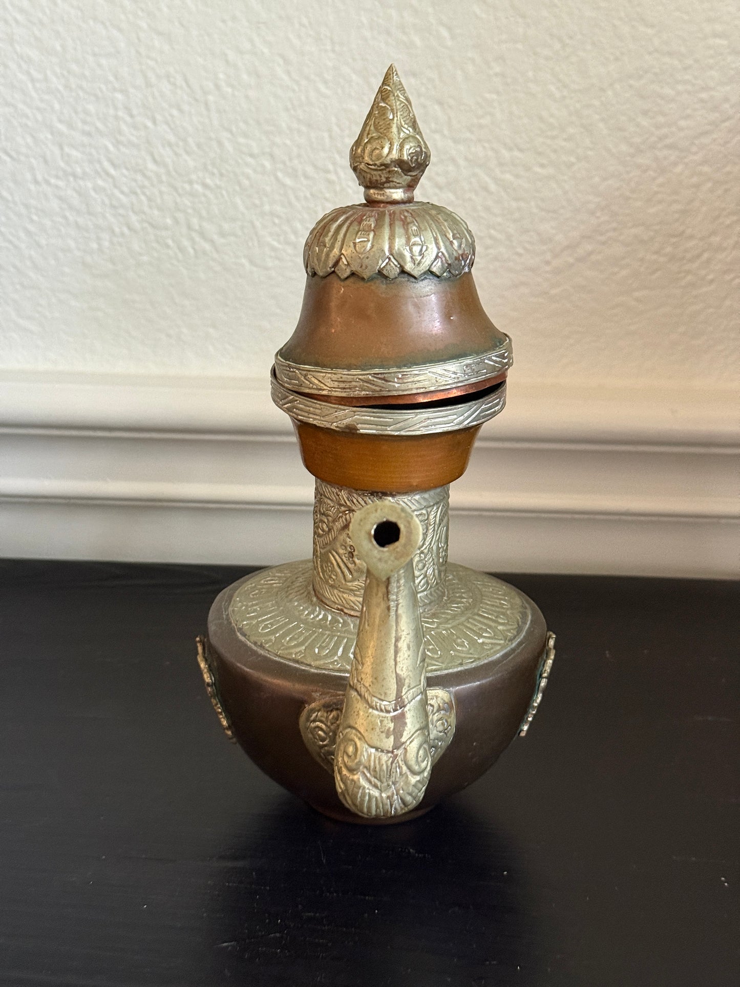 Antique Tibetan Copper and Brass Dragon Teapot