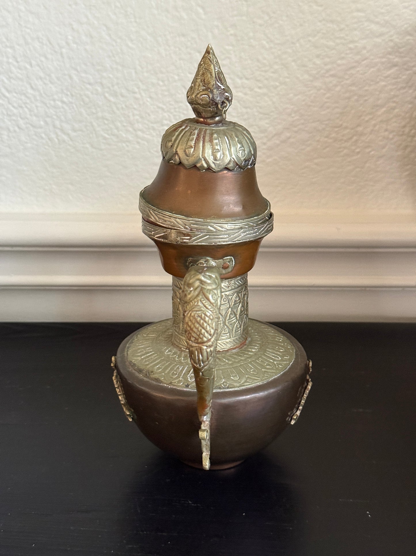 Antique Tibetan Copper and Brass Dragon Teapot