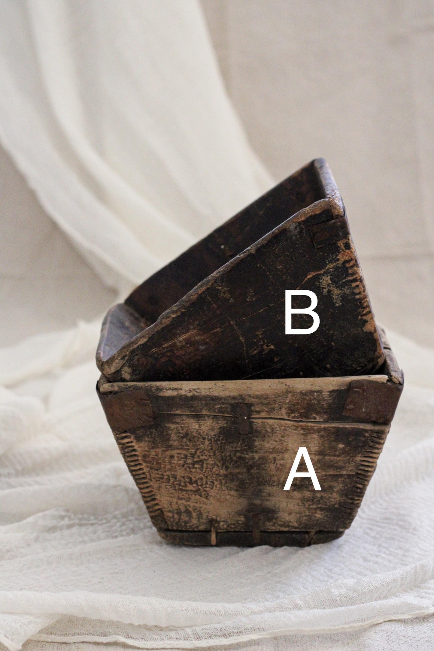 Antique Chinese Wooden Rice Measure Scoop