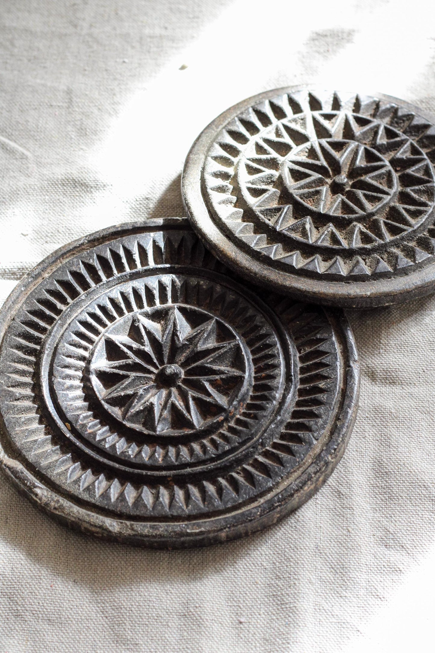 Antique Black Stone Biscuit Mold
