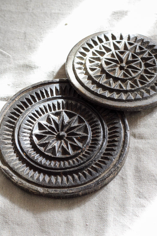 Antique Black Stone Biscuit Mold