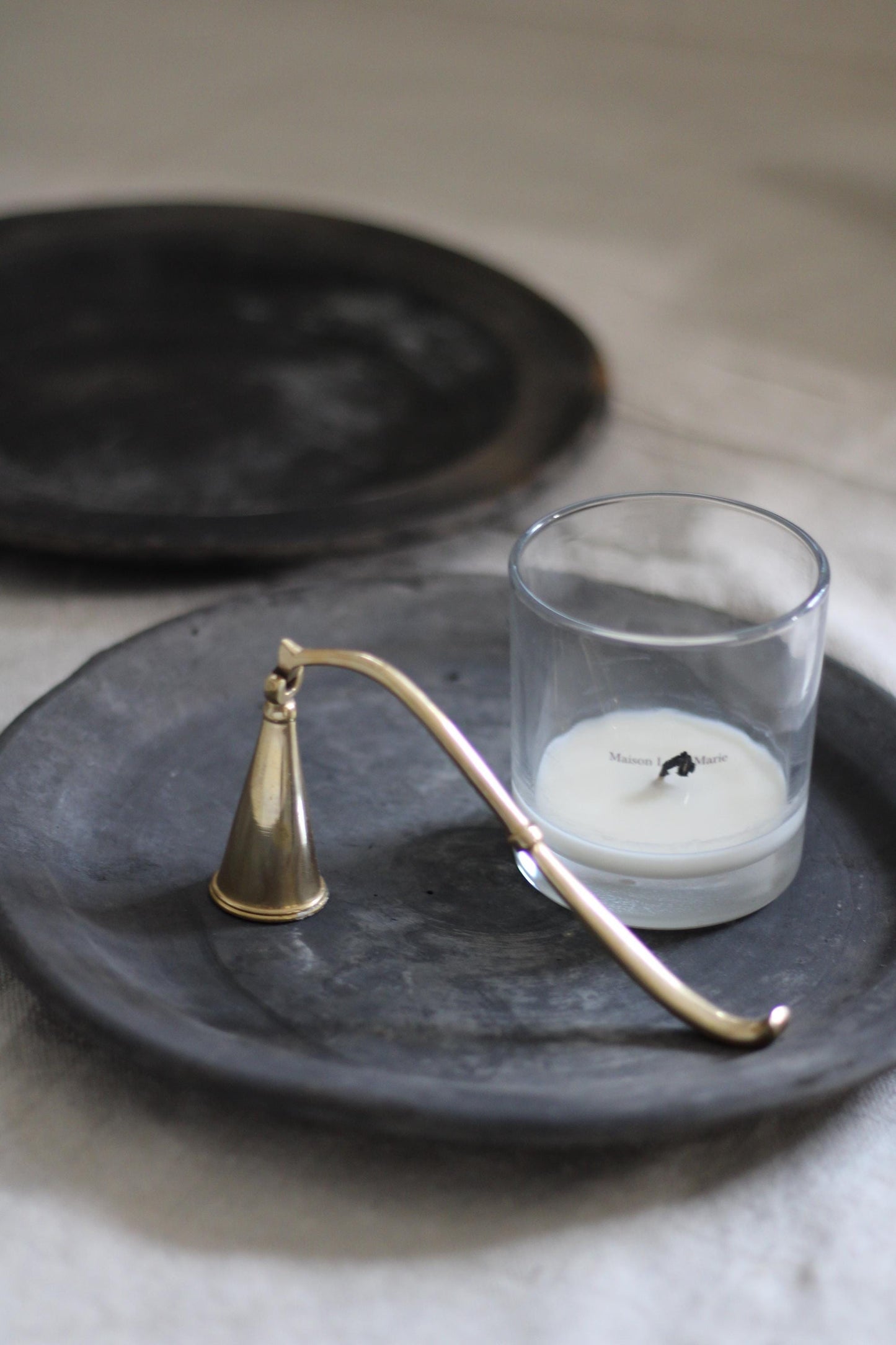 Vintage Black Clay Plate