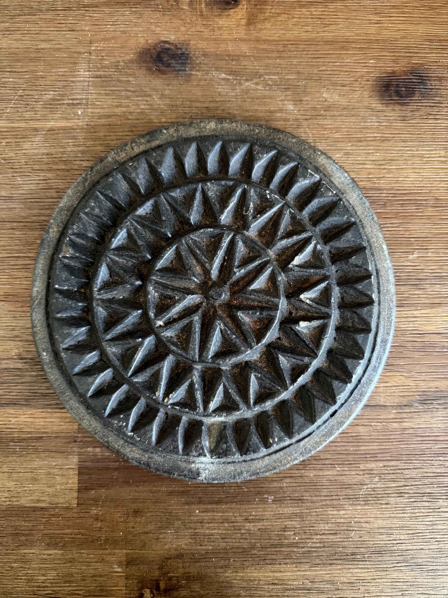 Antique Black Stone Biscuit Mold