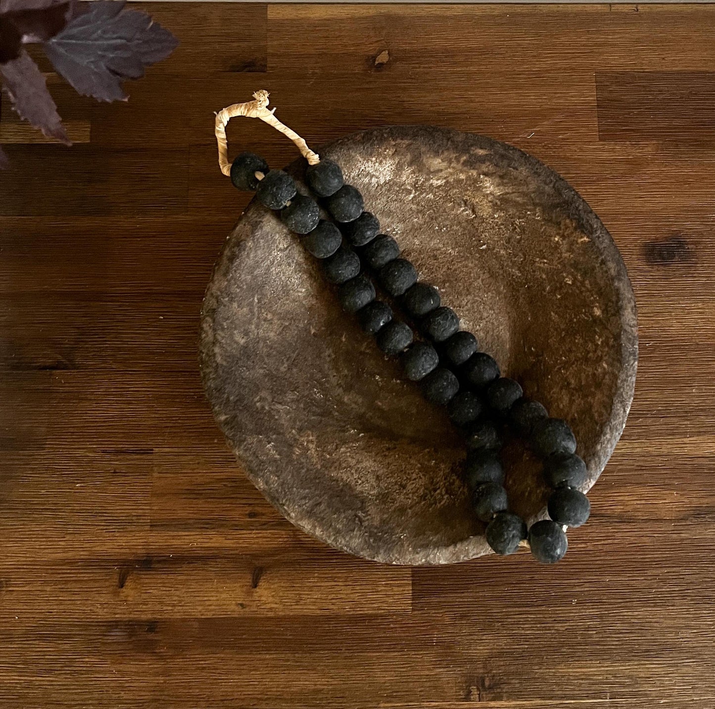 Vintage African Bead Strand Black