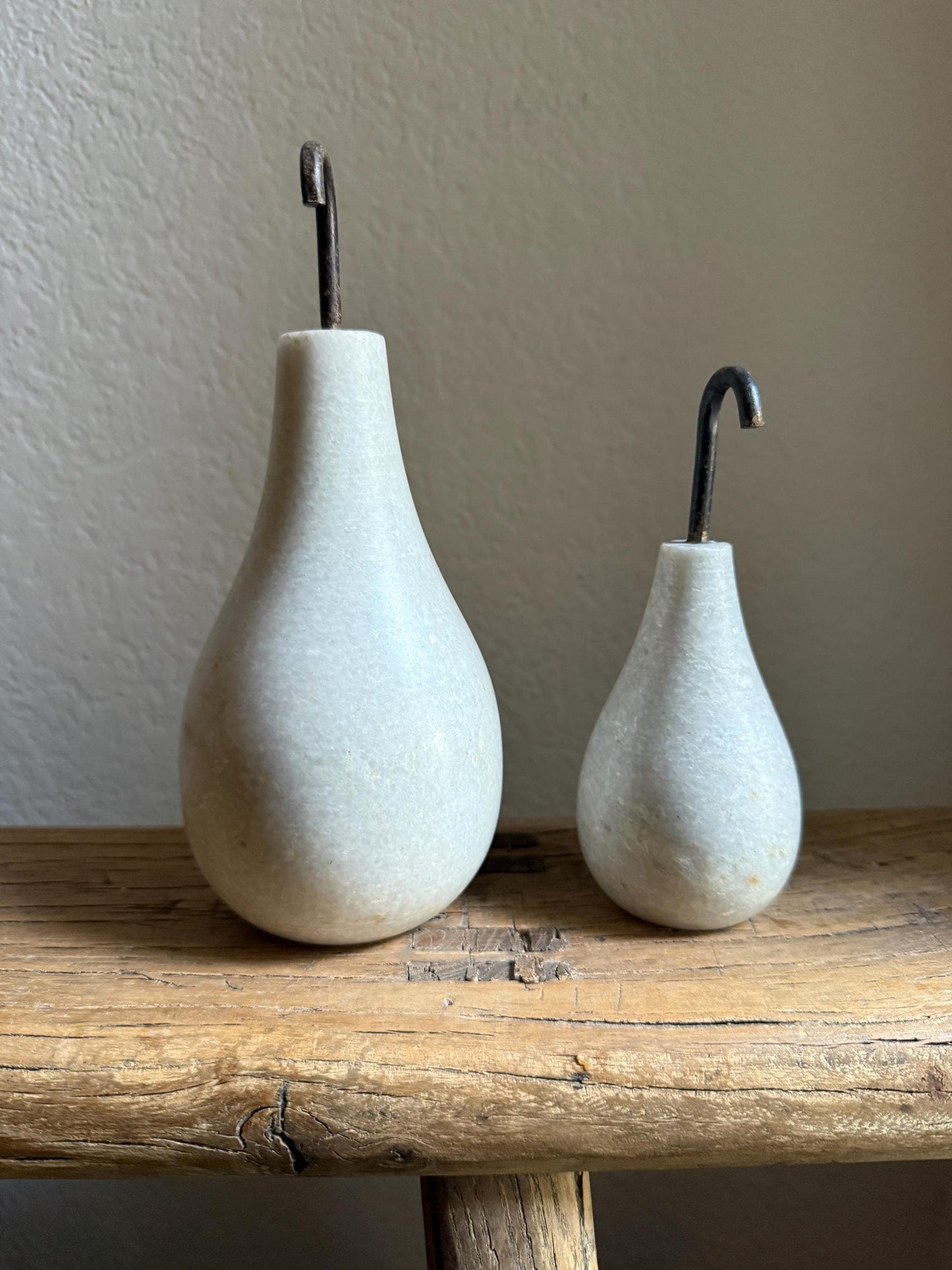 Set of 2 Vintage Marble Pears