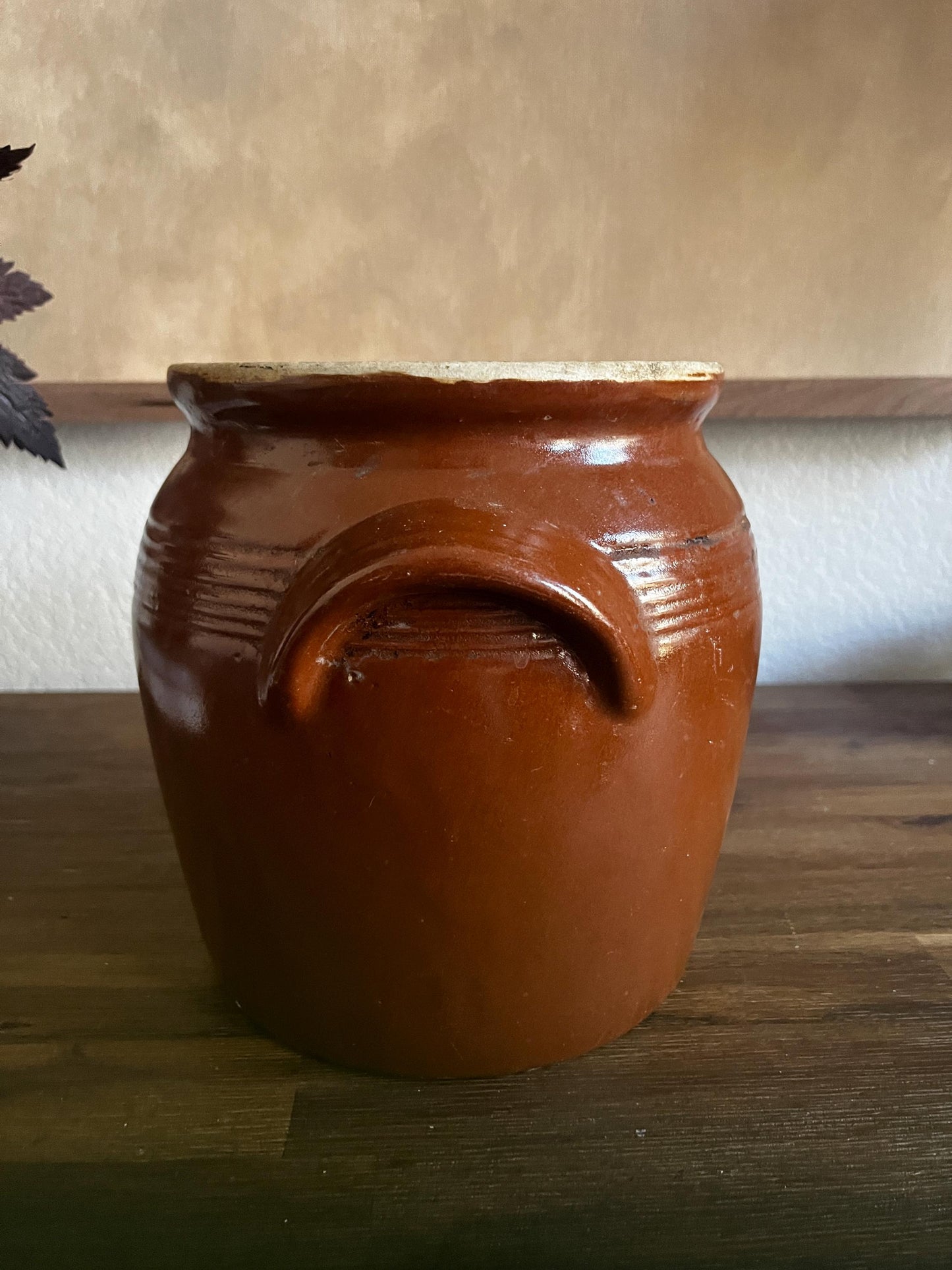 Antique French Confit Pot Brown
