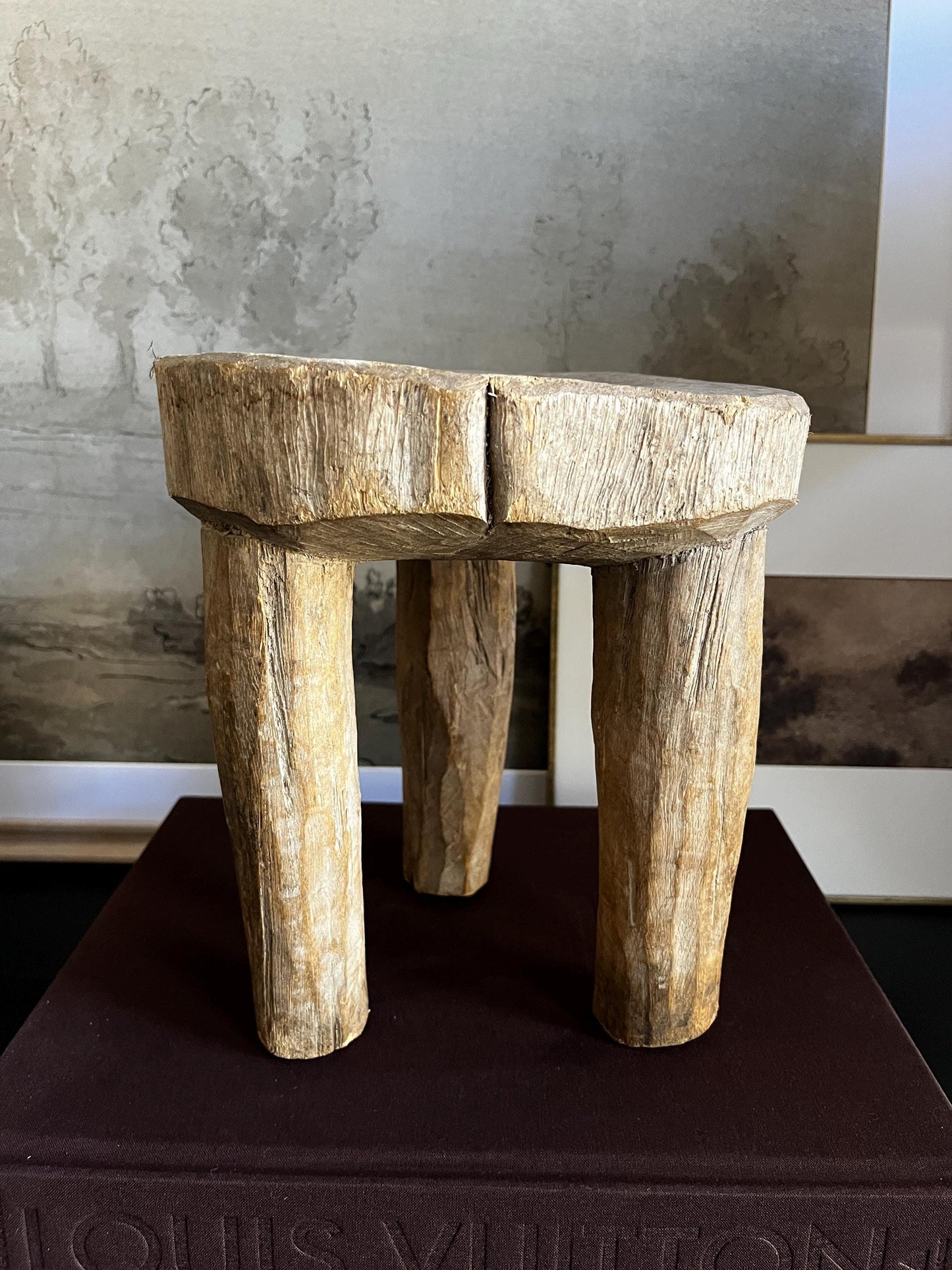 Round Vintage African Mini Senufo Stool