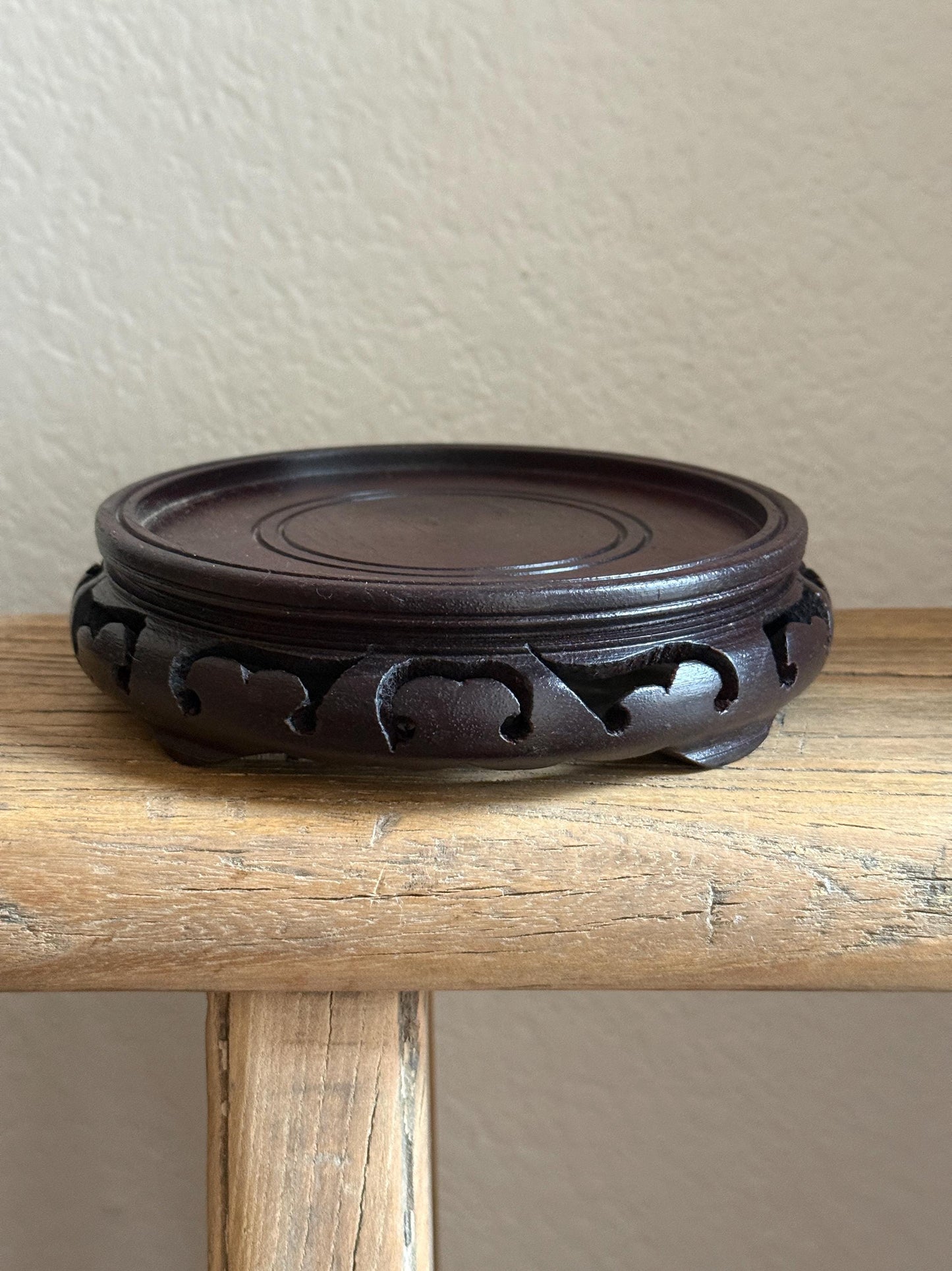 Small Carved Wood Display Stand