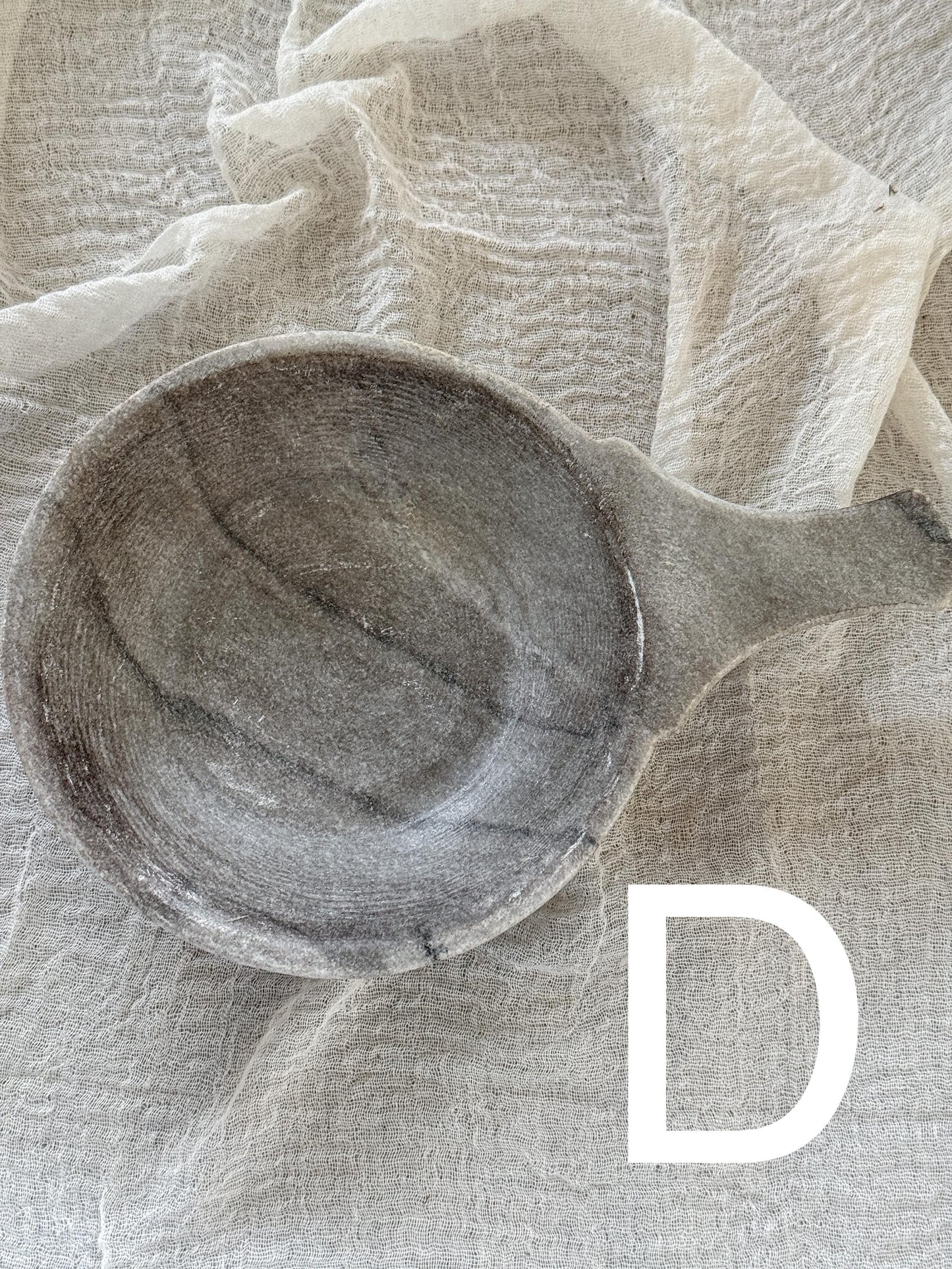 Vintage Marble Bowl With Handle