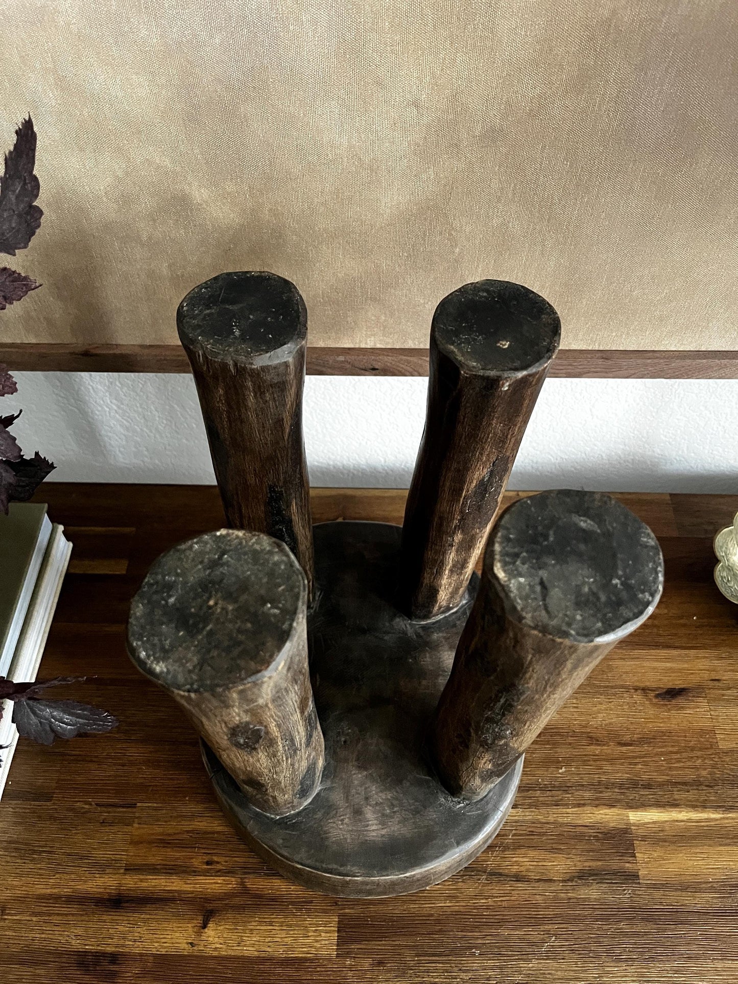 Round Vintage African Senufo Stool Large