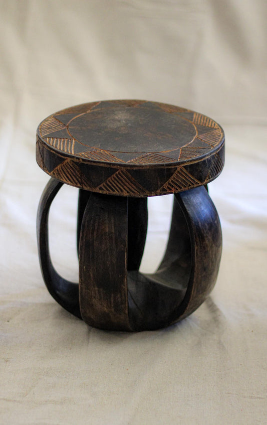 Rare Vintage African Baga Round Stool