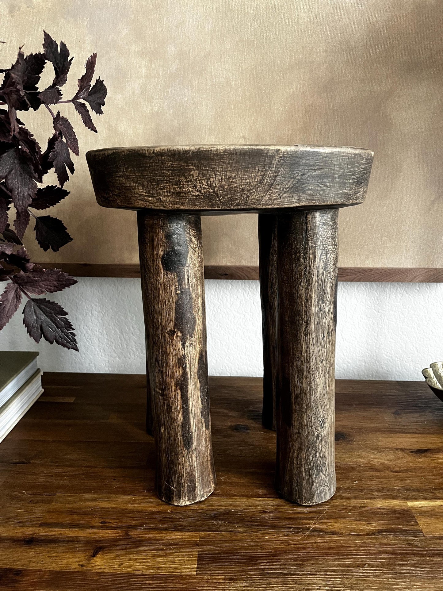 Round Vintage African Senufo Stool Large