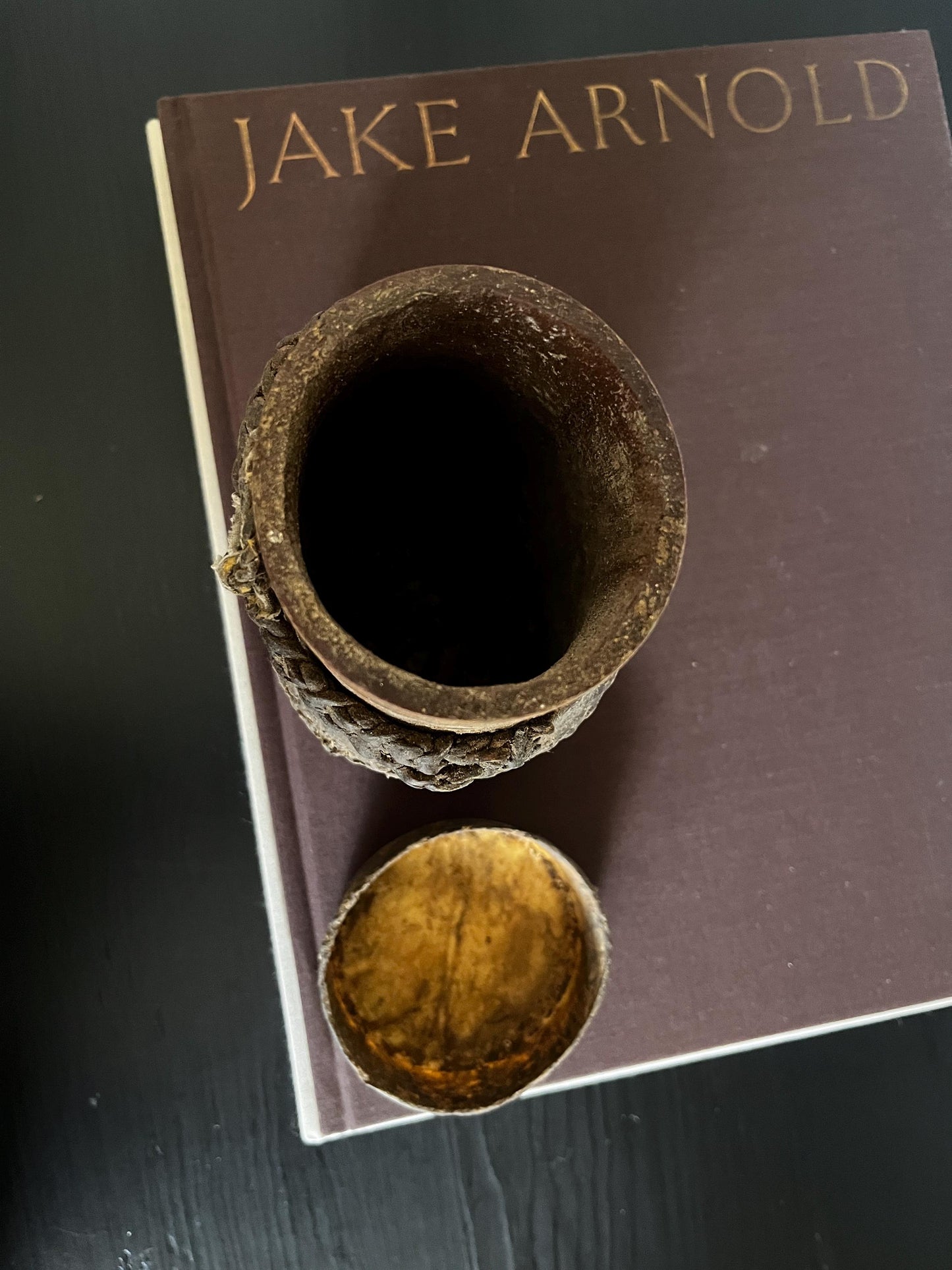 Vintage African Leather and Wood Canteen Vessel
