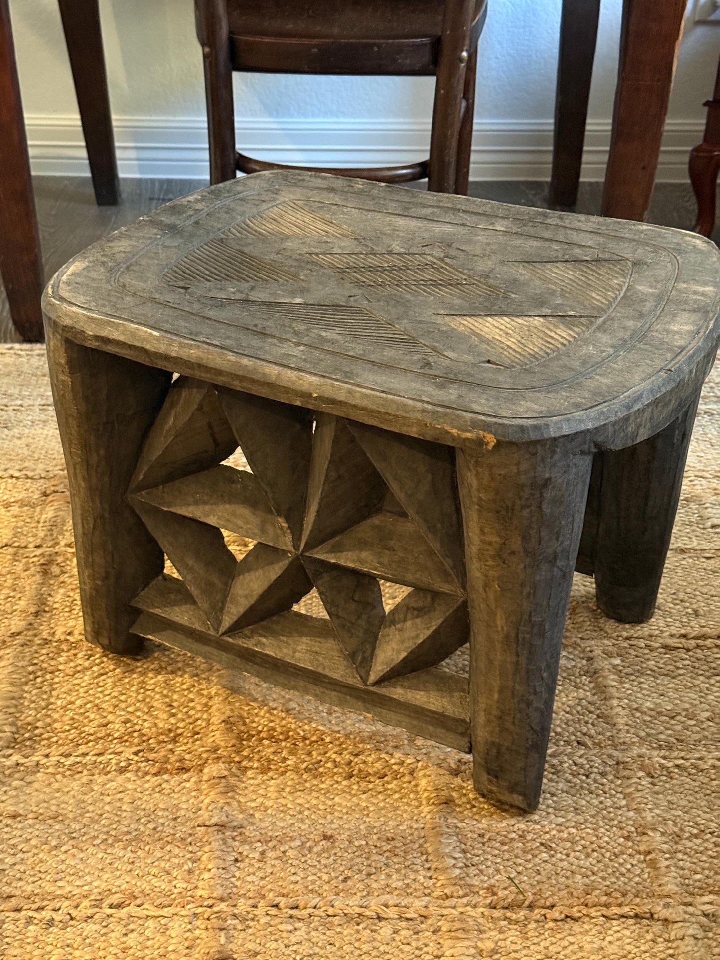 Antique African Carved Nupe Table