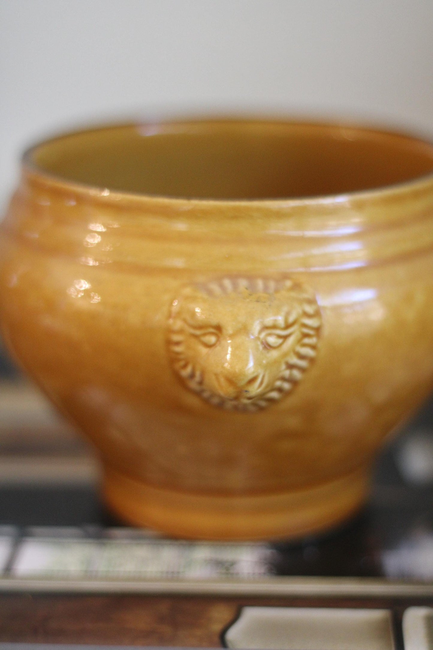Vintage Ceramic Lion Head Soup Tureen Made in France