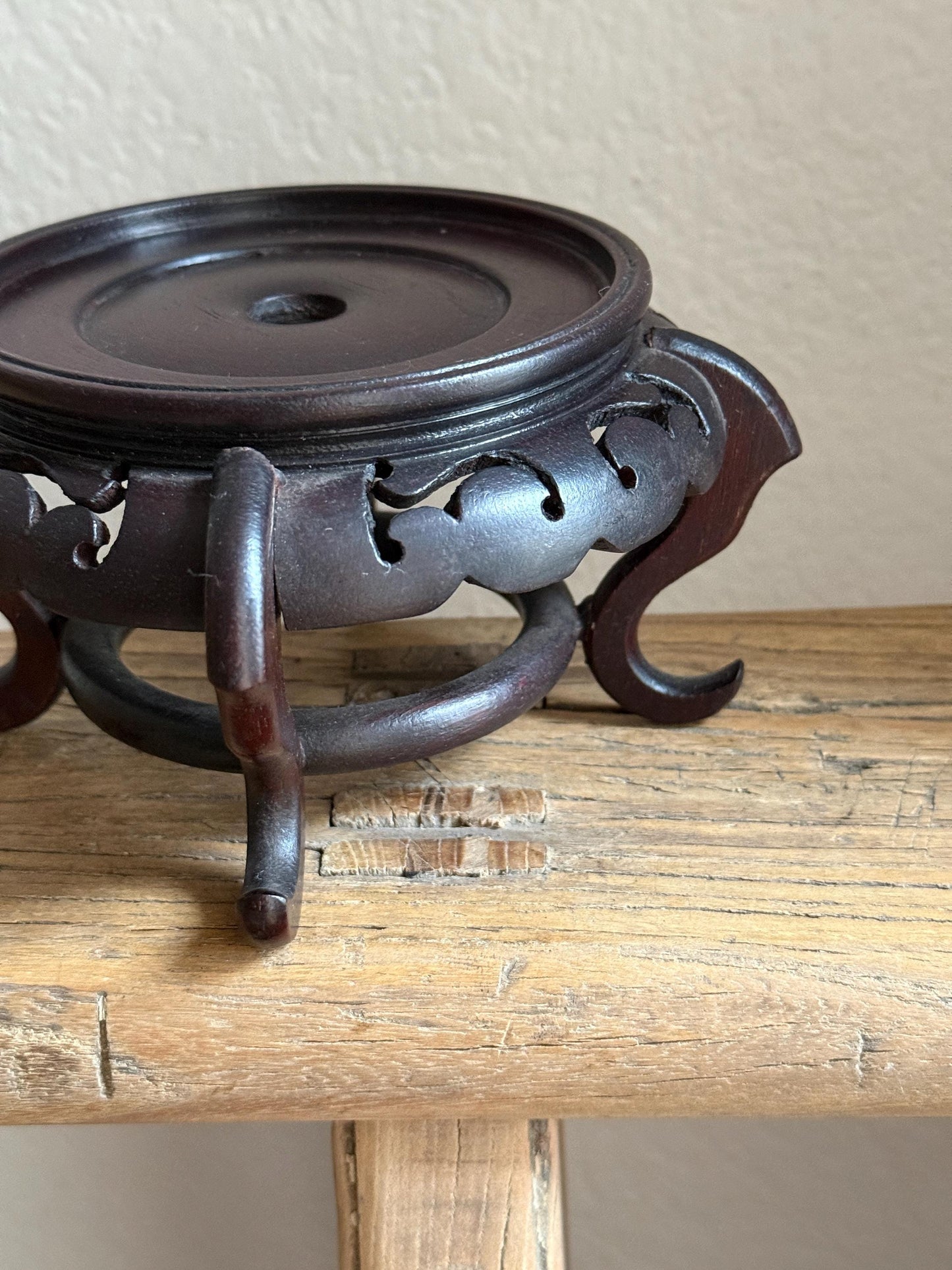 Small Mahogany Wood Plant Stand