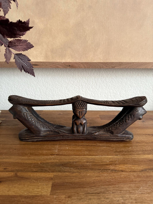 Hand Carved Chokwe Double Headrest Congo