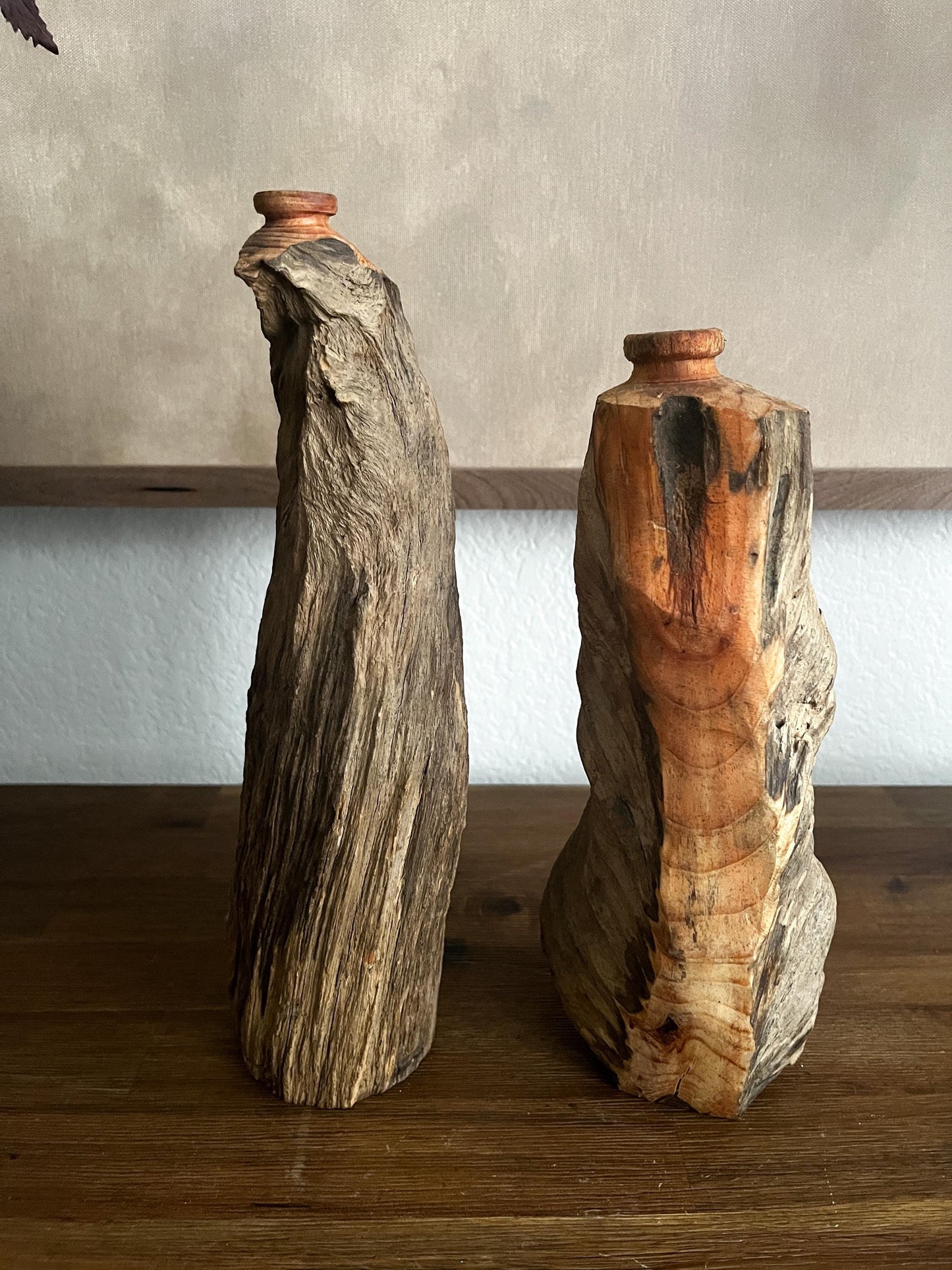 Vintage Carved Wood Cloud Vase