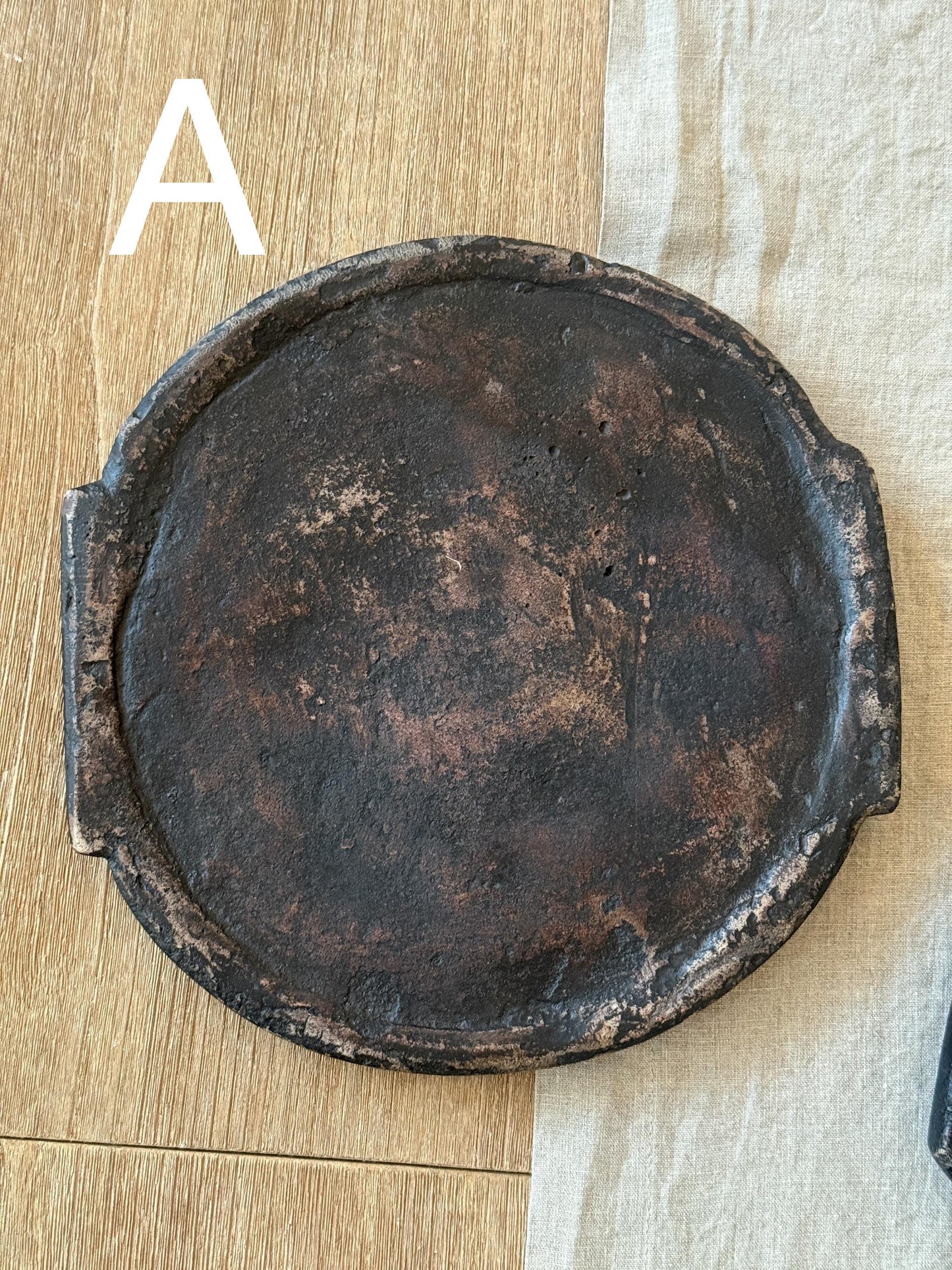 Vintage Stone Black Bowl Hand Carved Plate