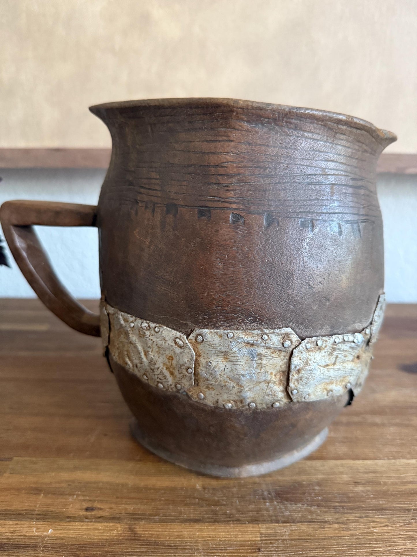Antique African Wooden Village Pitcher
