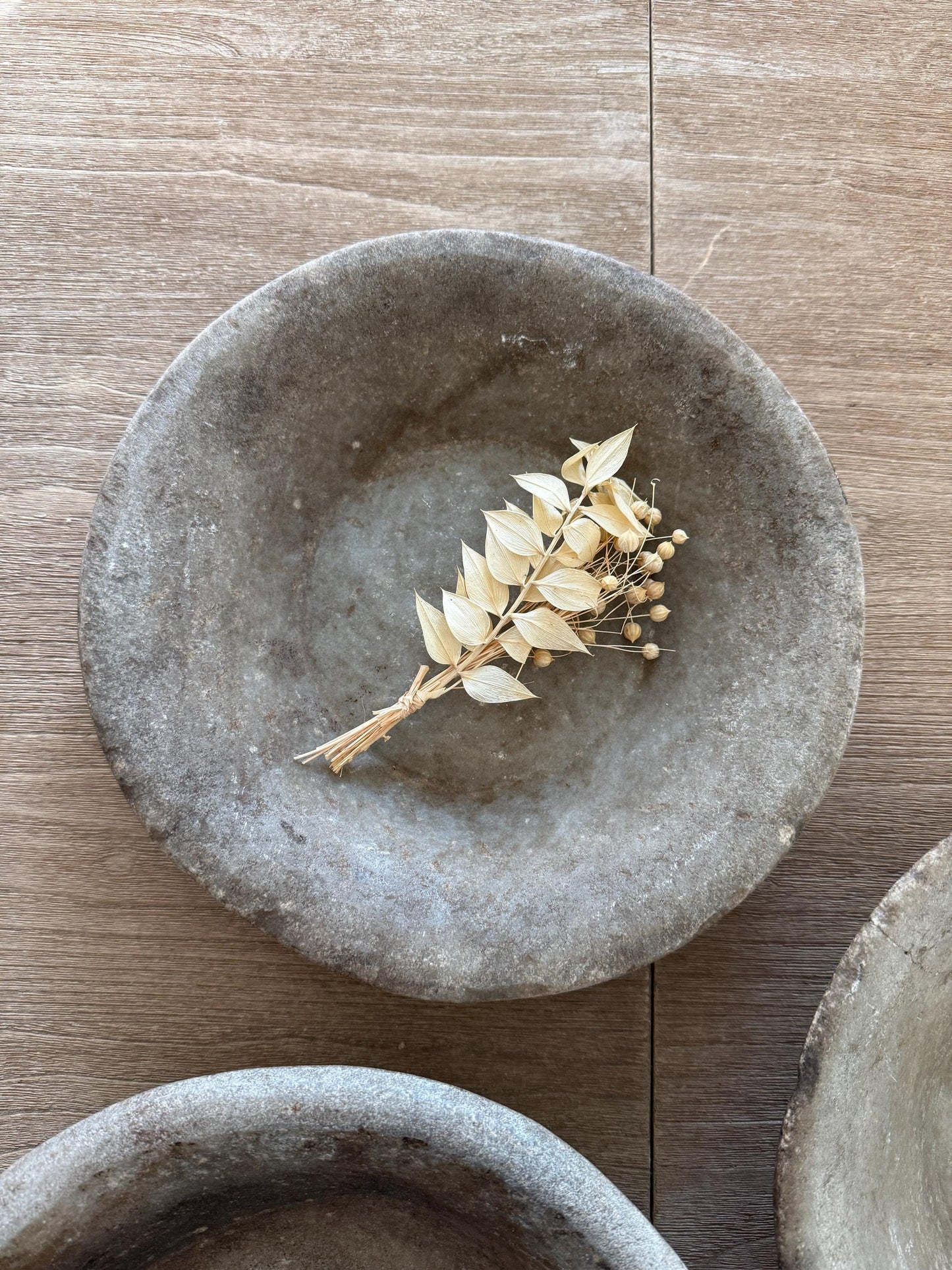 Large Vintage Raw Stone Bowl