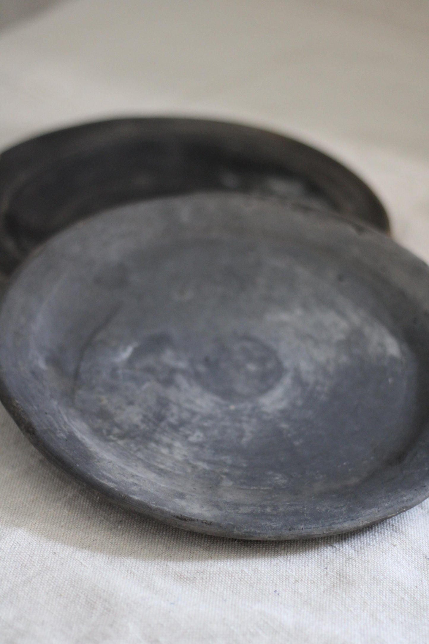 Vintage Black Clay Plate