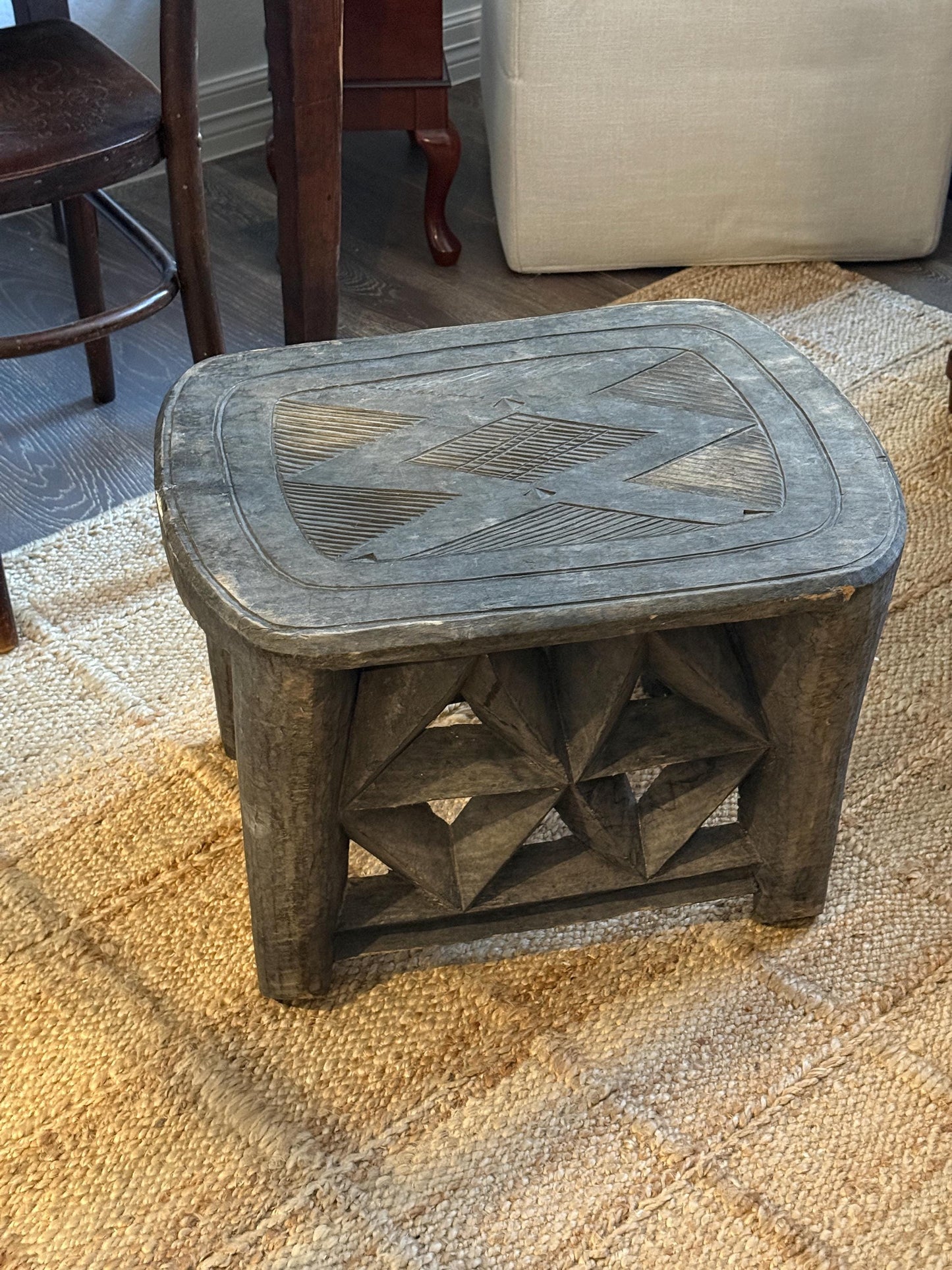 Antique African Carved Nupe Table
