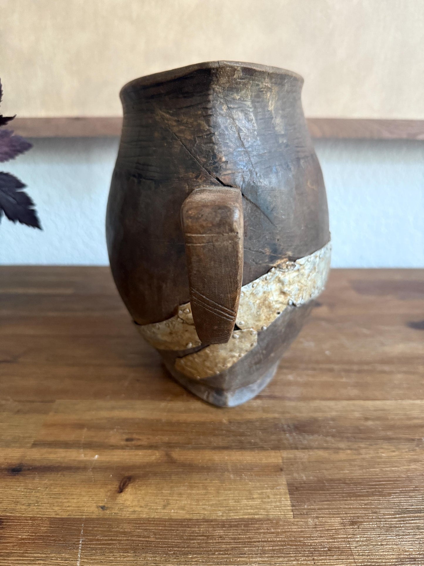 Antique African Wooden Village Pitcher