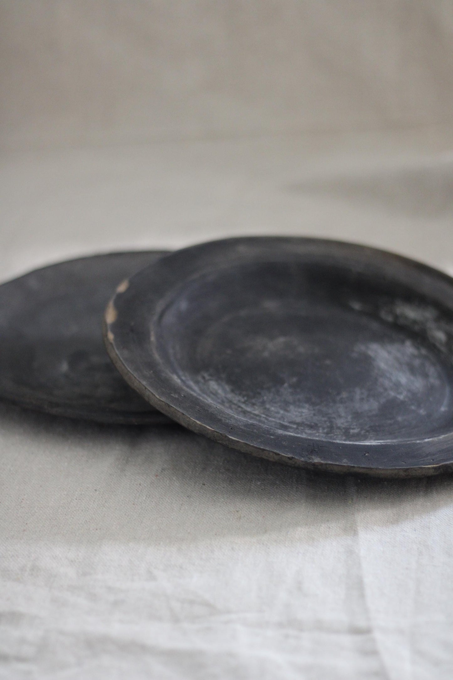 Vintage Black Clay Plate