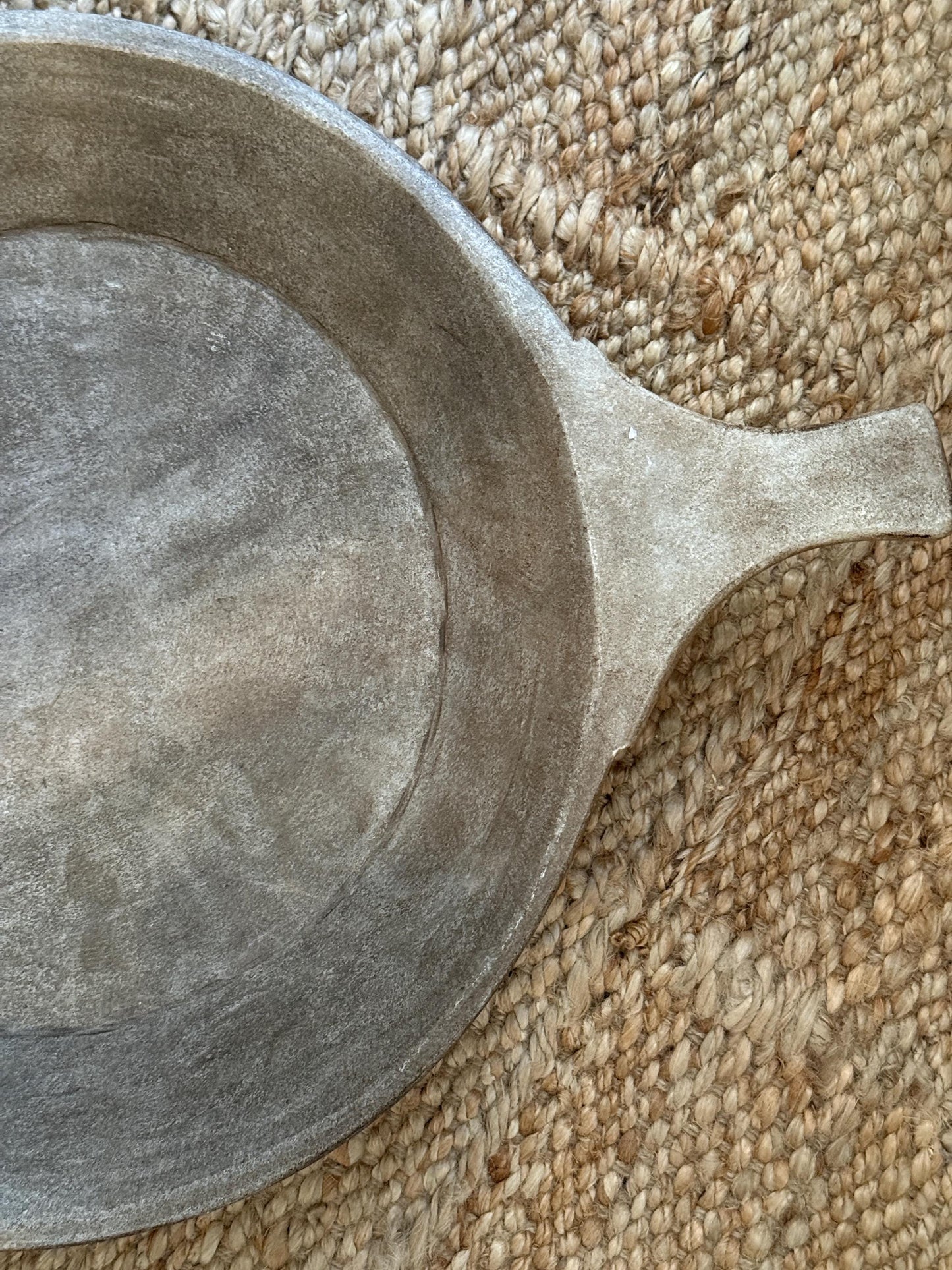 Large Antique Stone Parat Tray with Handle