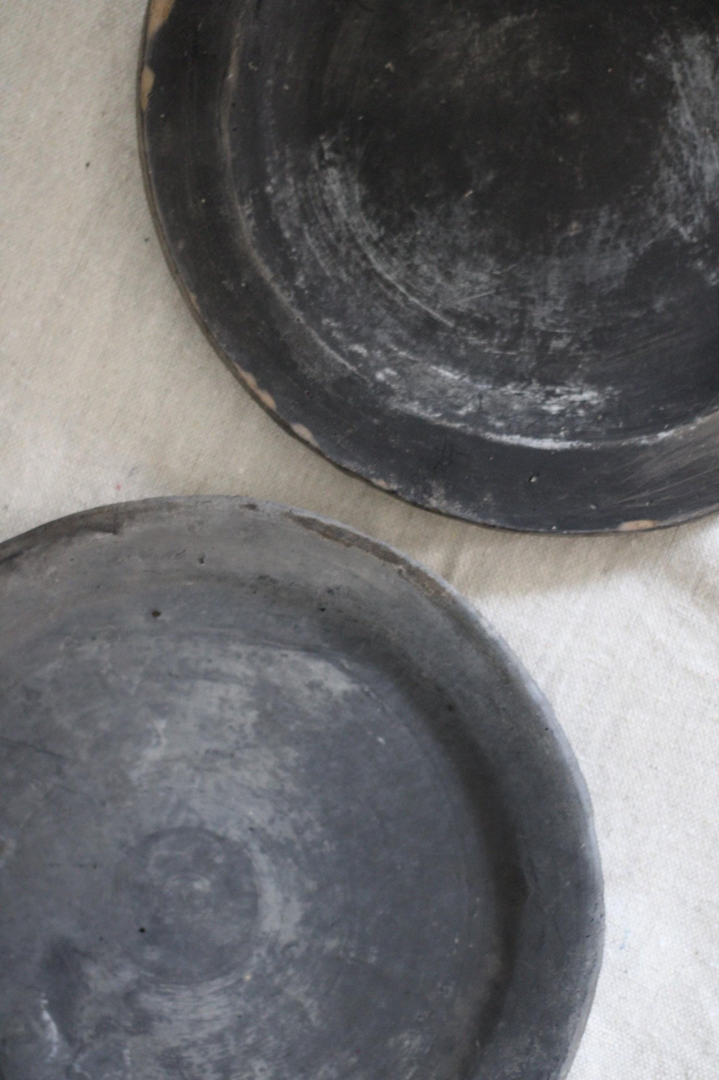 Vintage Black Clay Plate