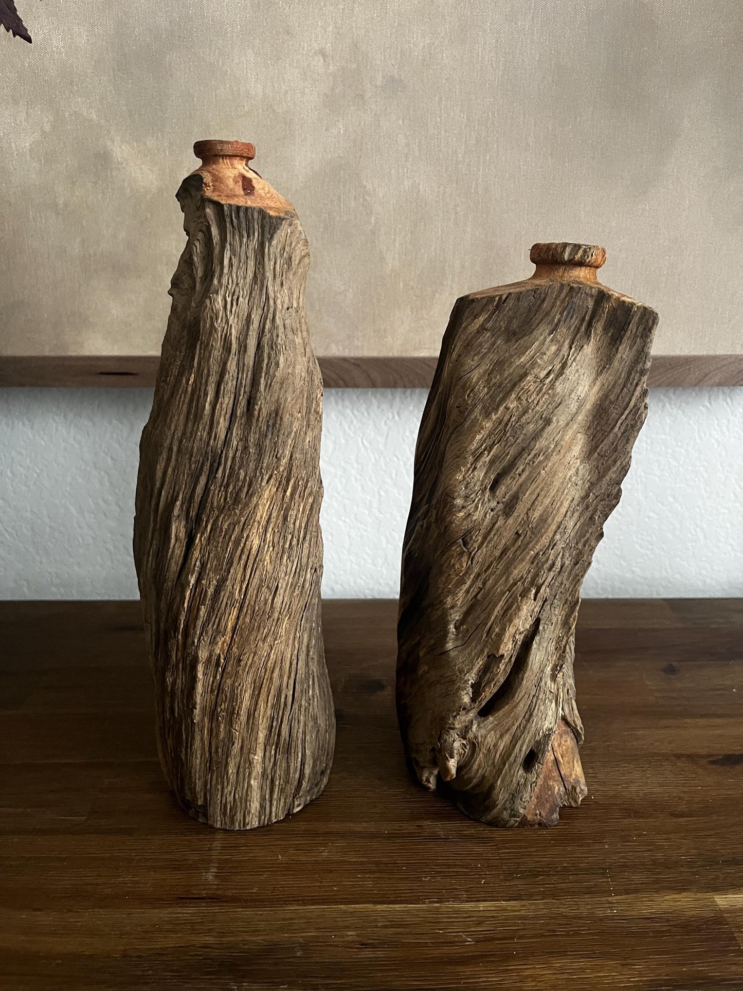 Vintage Carved Wood Cloud Vase