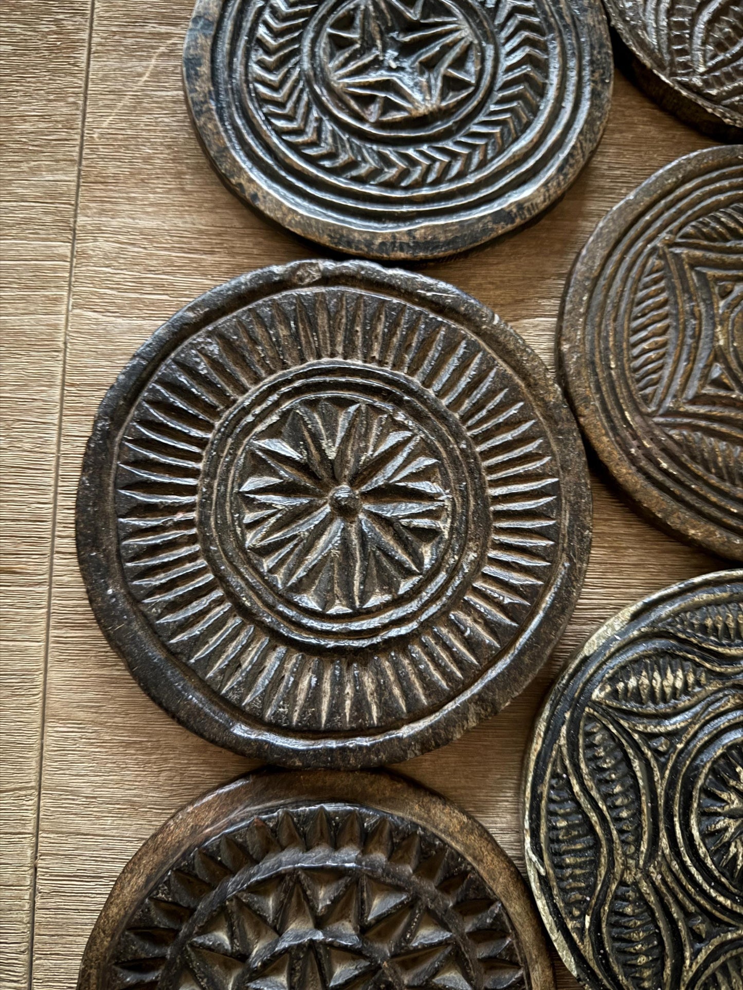 Antique Black Stone Biscuit Mold