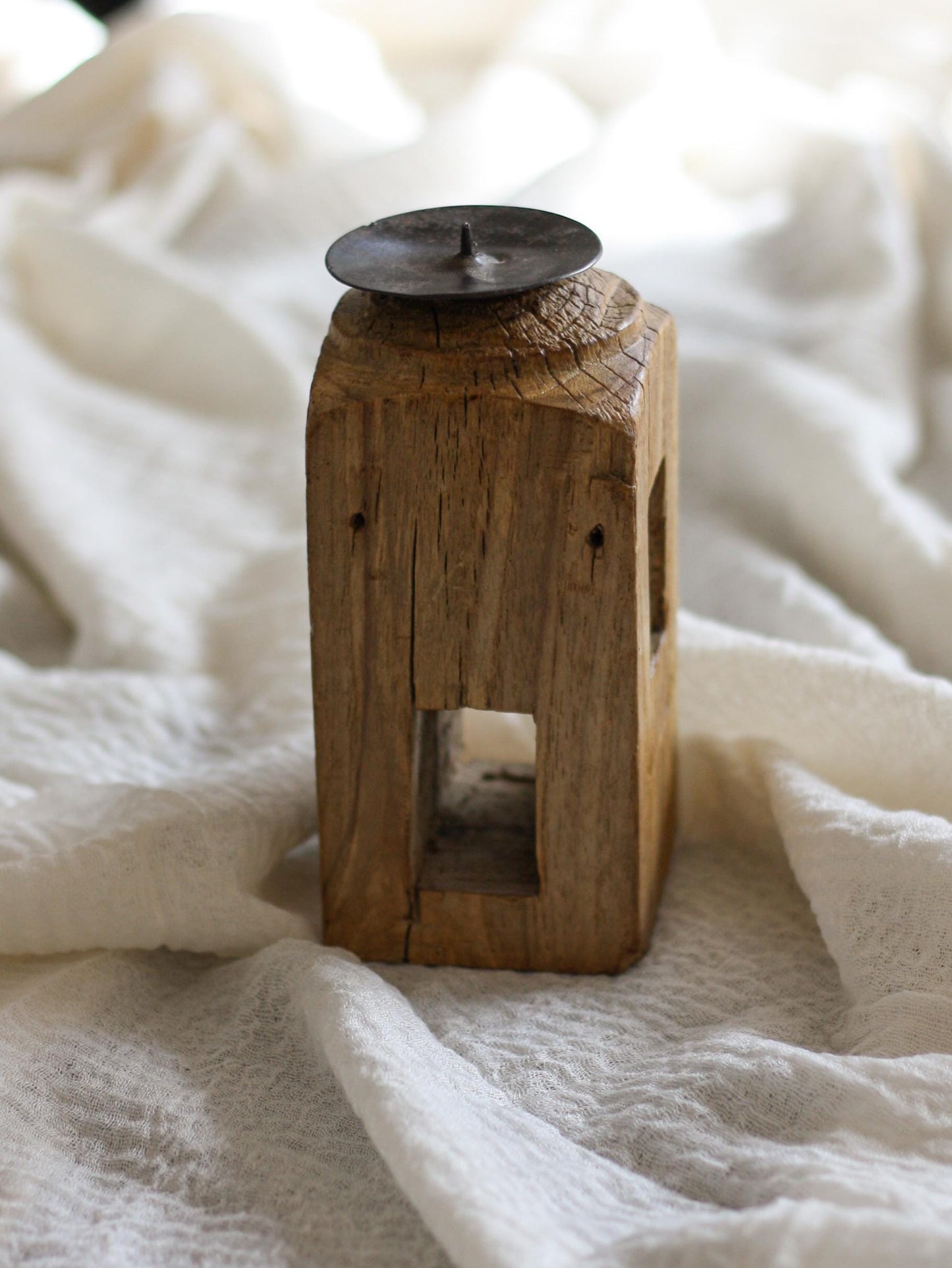 Vintage Carved Wooden Paga Candle Holder