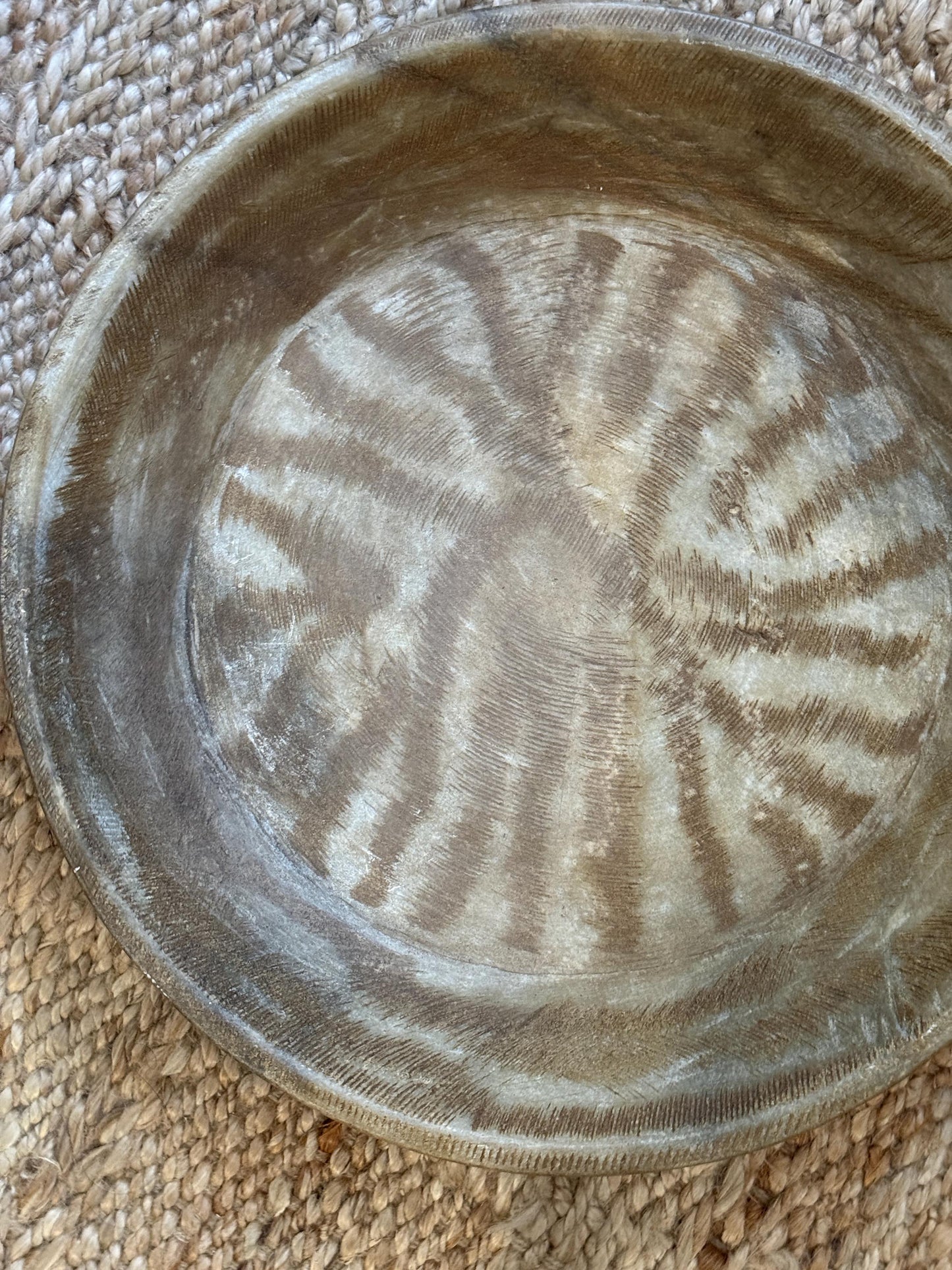 Large Antique Stone Parat Tray with Handle