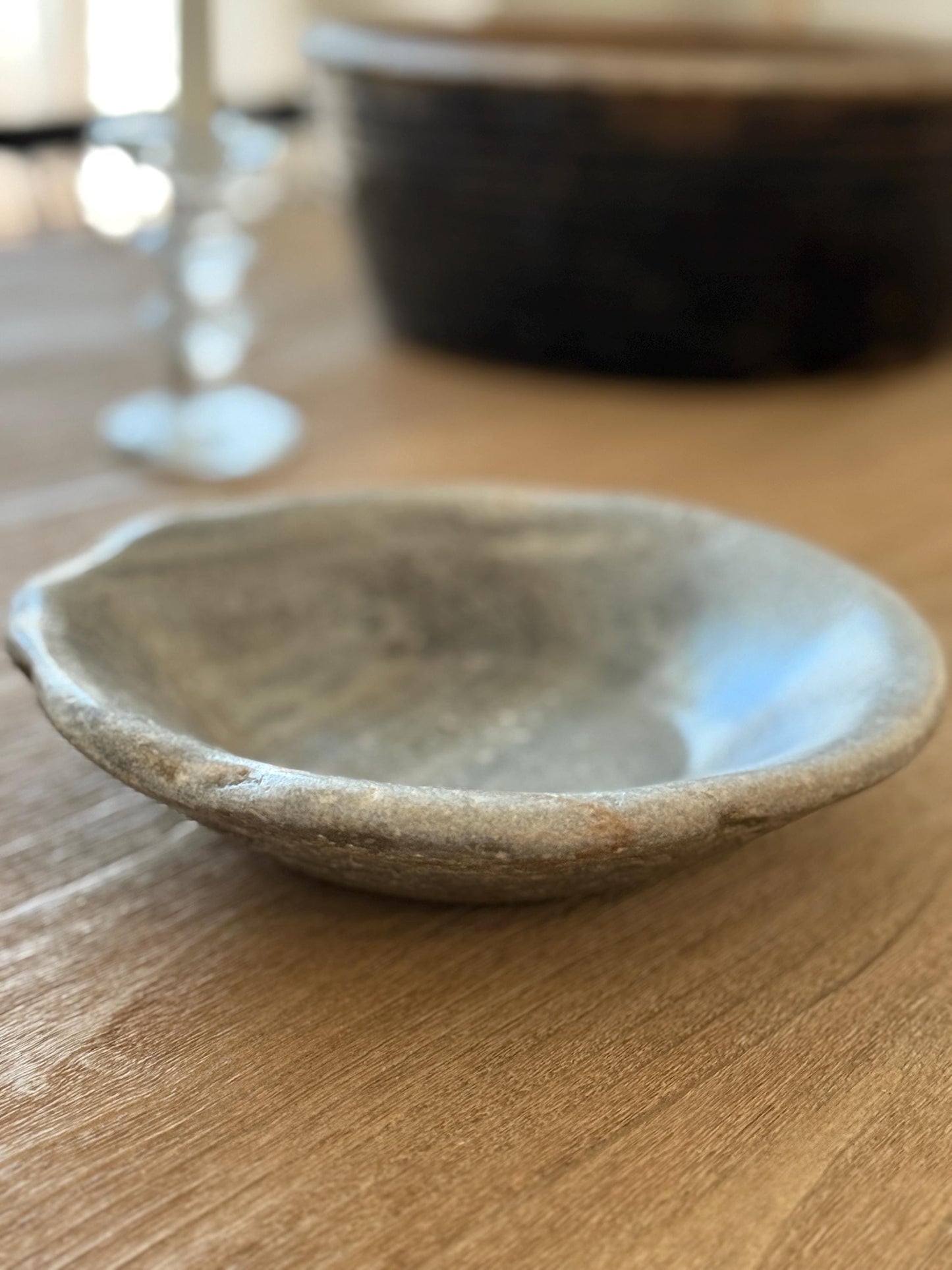 Large Vintage Raw Stone Bowl