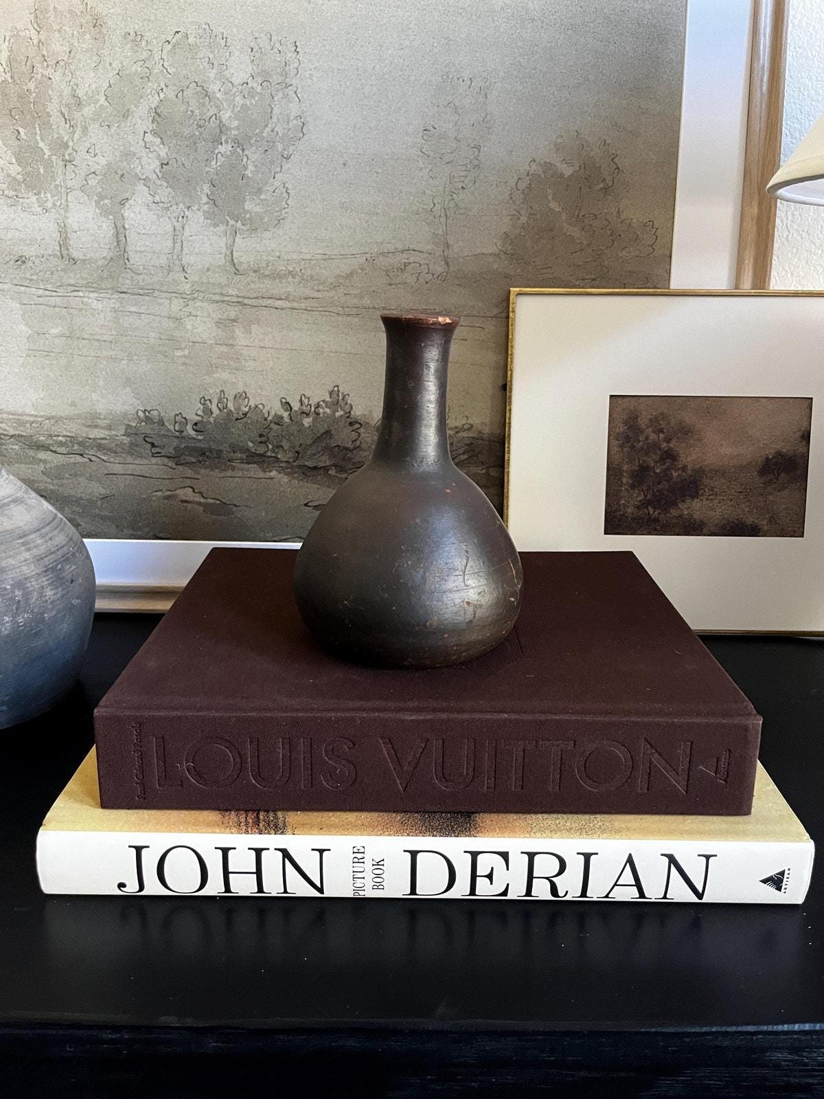 Antique Earthenware Bud Vase Long Neck
