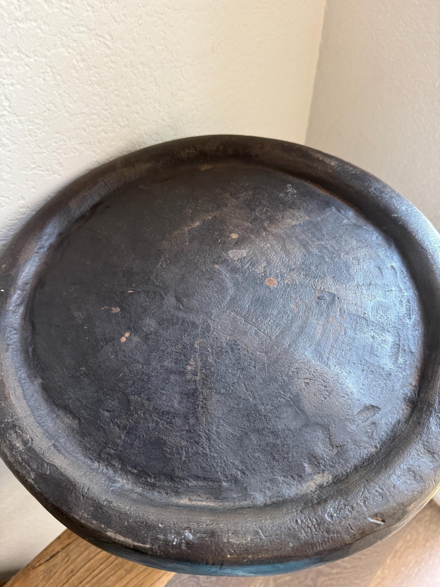 Vintage African Bamileke Side Table Rare Floral Design