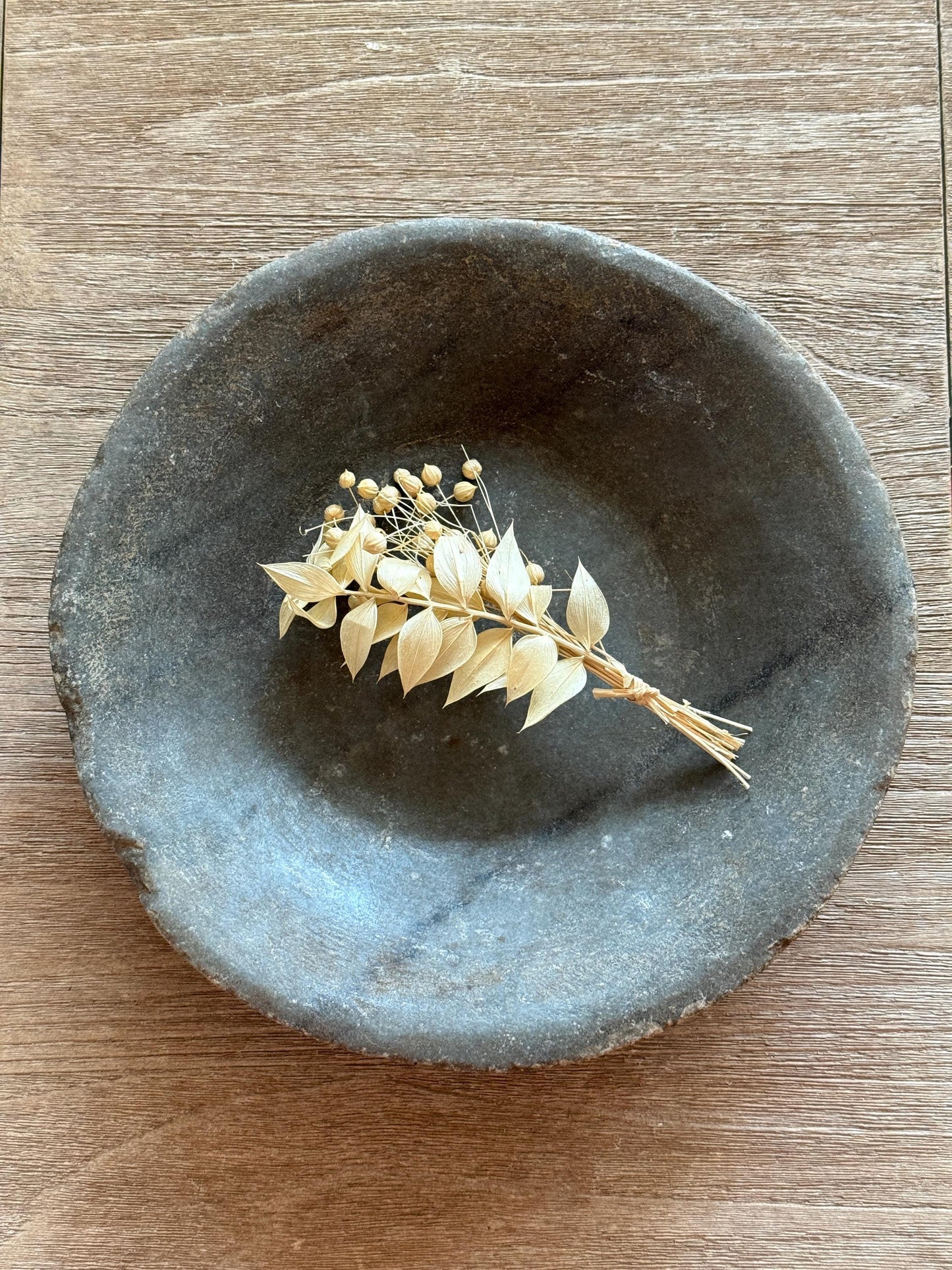 Large Vintage Raw Stone Bowl
