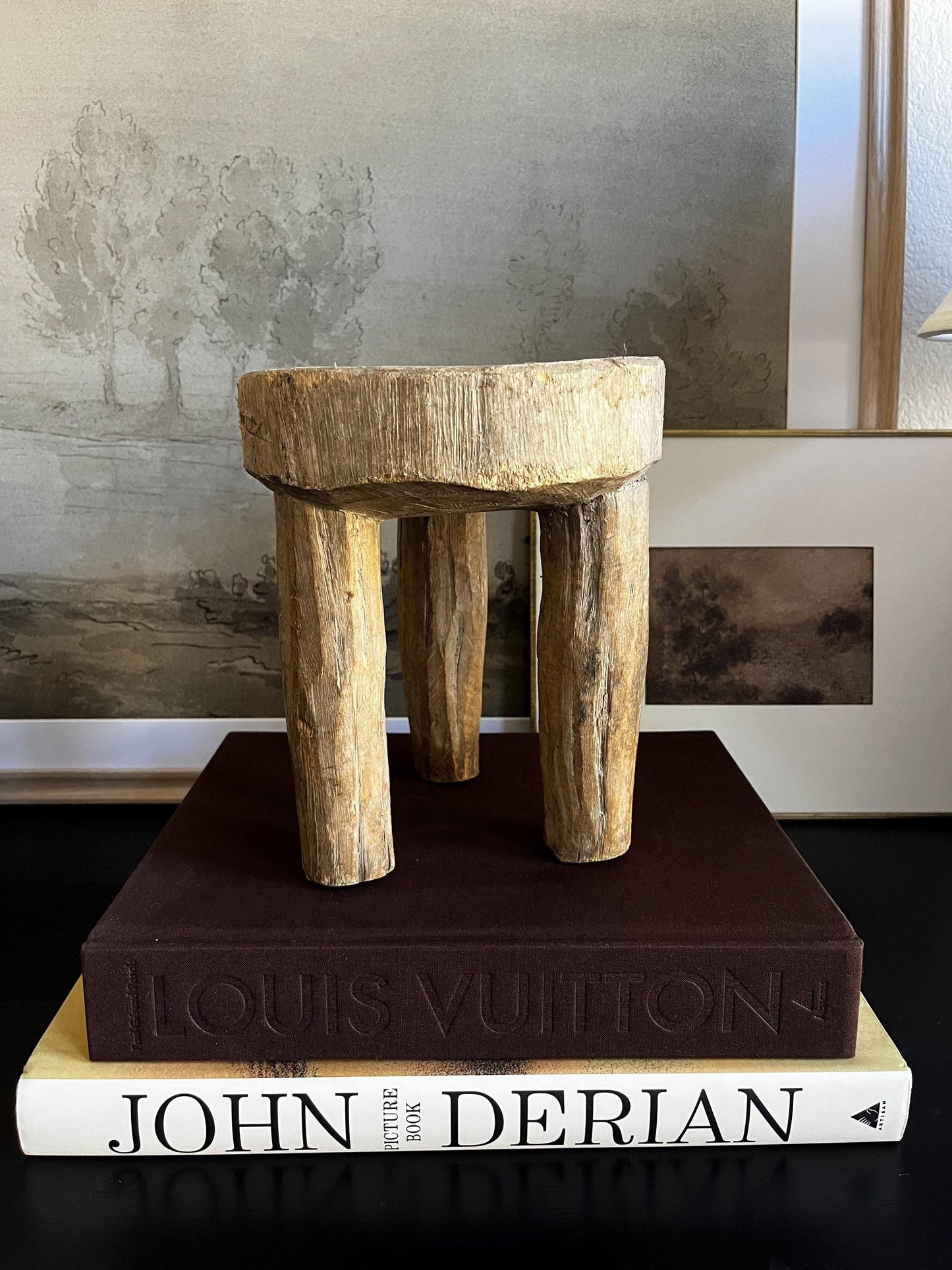 Round Vintage African Mini Senufo Stool