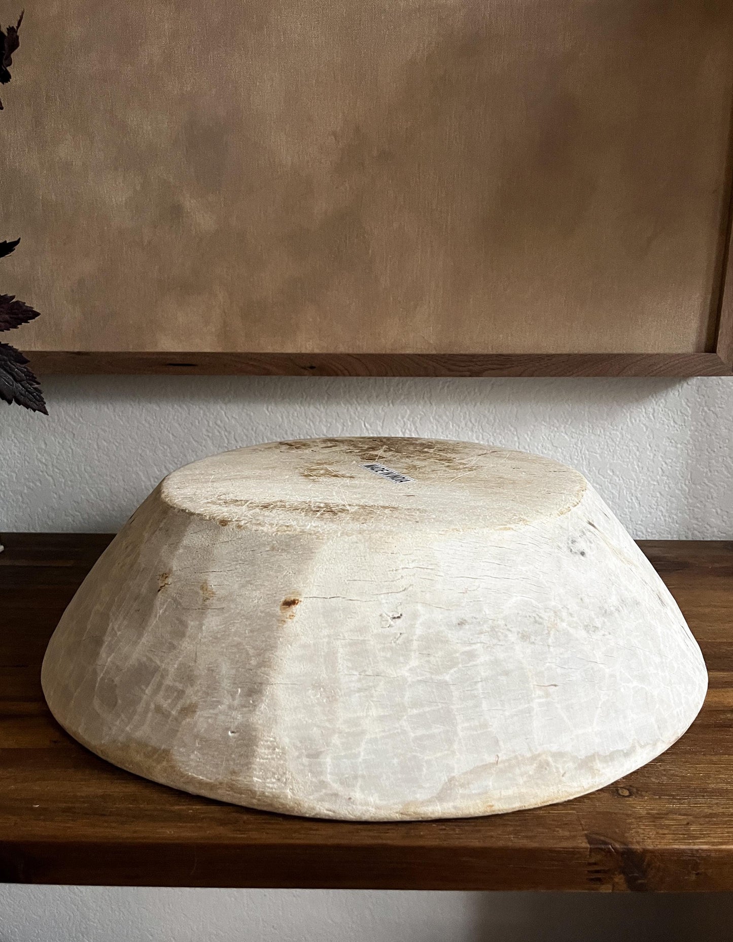 Large Rustic Wood Dough Bowl