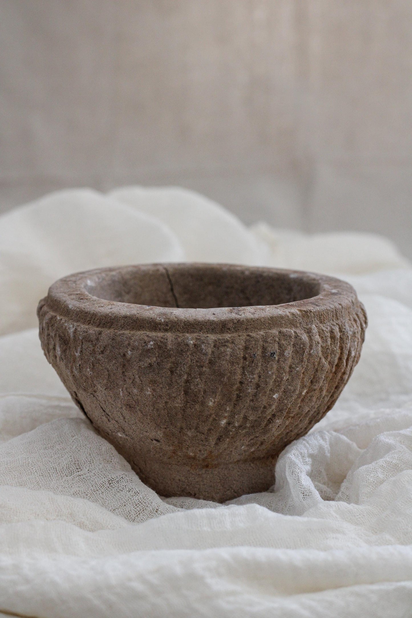Vintage Carved Stone Mortar