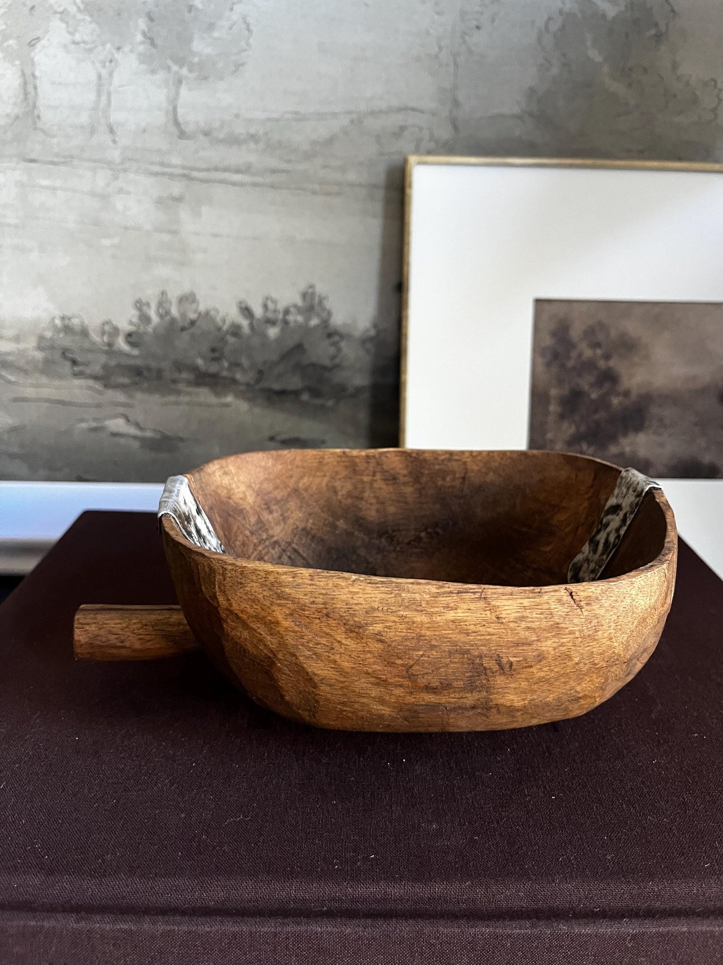 Vintage African Wooden Hand Carved Bowl