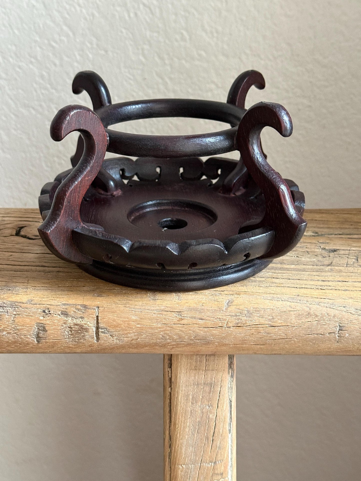 Small Mahogany Wood Plant Stand