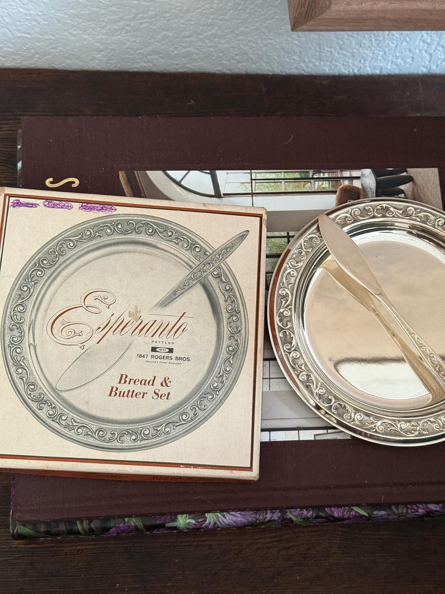 Vintage Silver Bread and Butter Set
